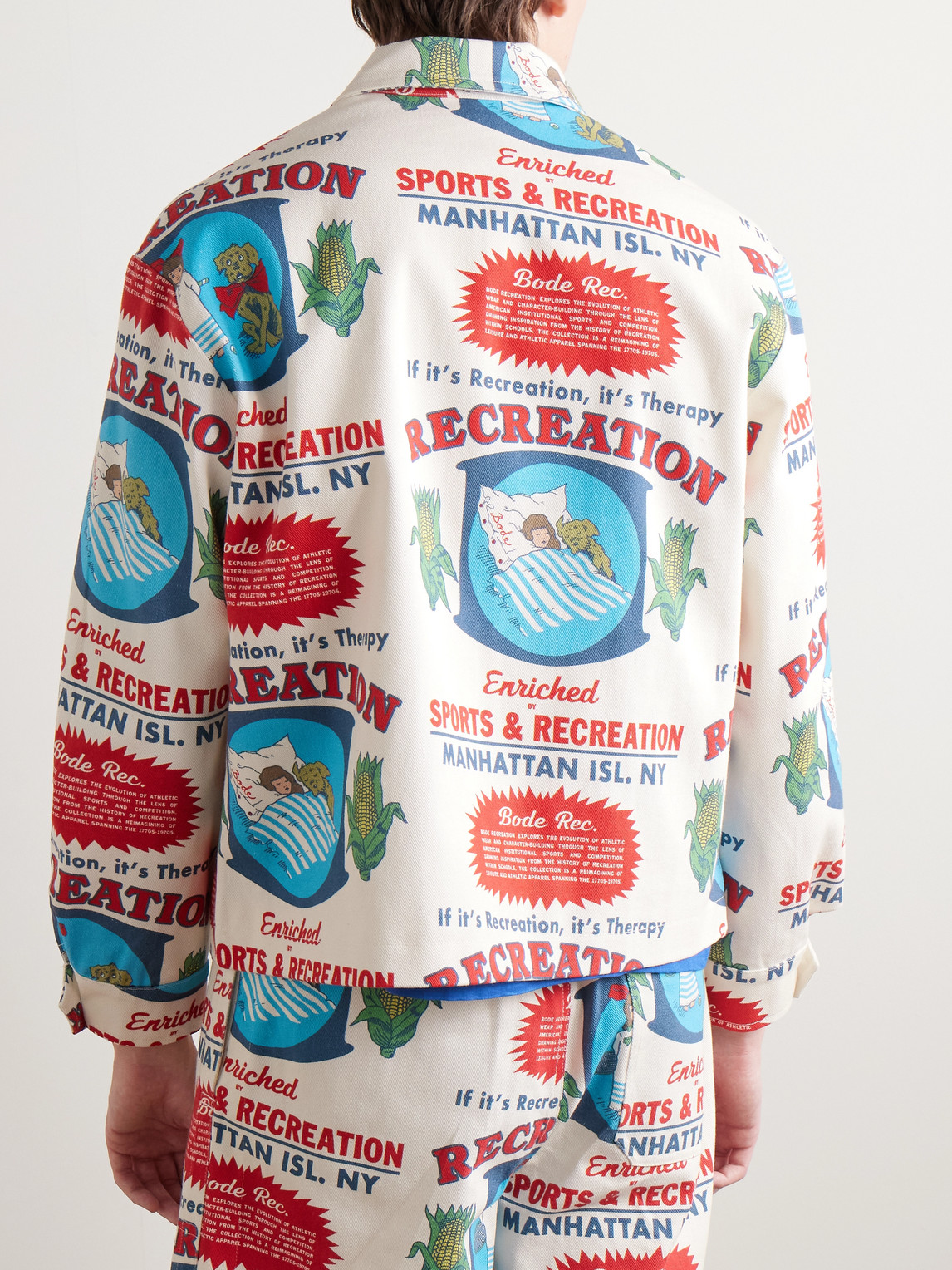 Bode Rec. Enrichment Printed Cotton-twill Jacket In Red