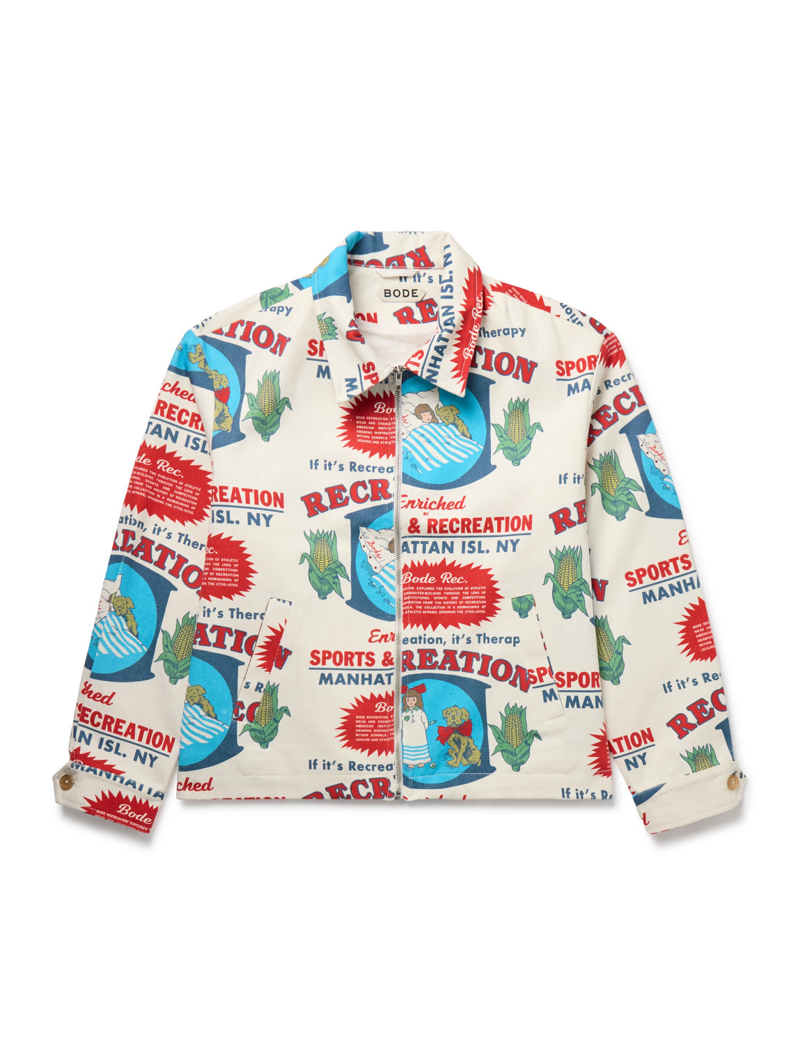 Bode Rec. Enrichment Printed Cotton-twill Jacket In Red
