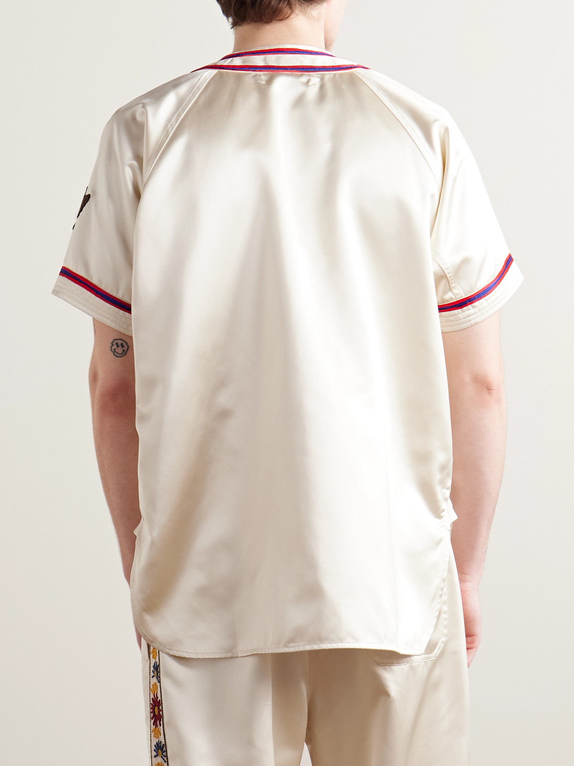 Bode Redtail Baseball Shirt In Neutrals