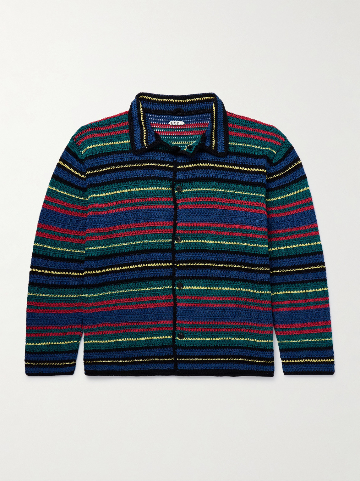 BODE Riverbank triped Crocheted Cotton hirt - Men