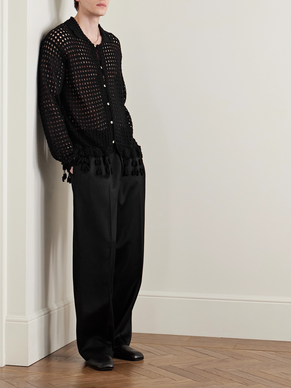 Blossom Tasselled Crocheted Pima Cotton Shirt — 2