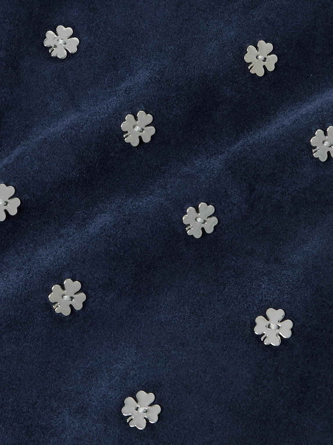 Bode Clover Embellished Suede Overshirt