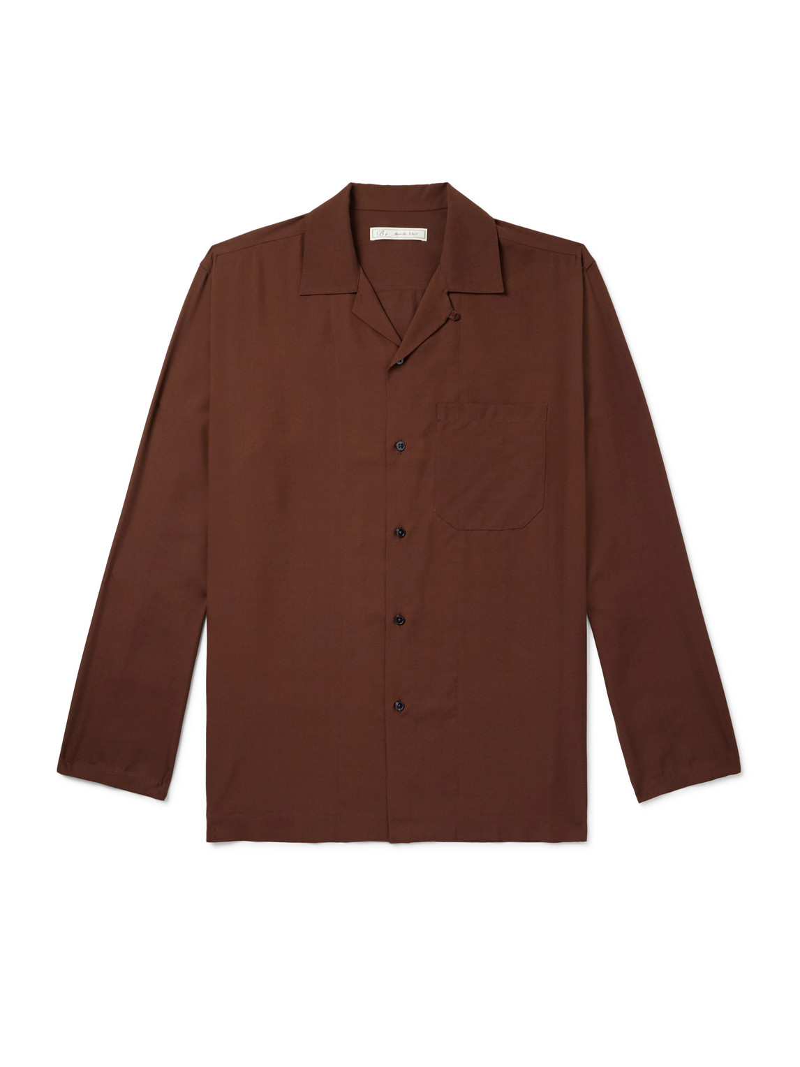 Convertible-Collar Silk-Twill Shirt