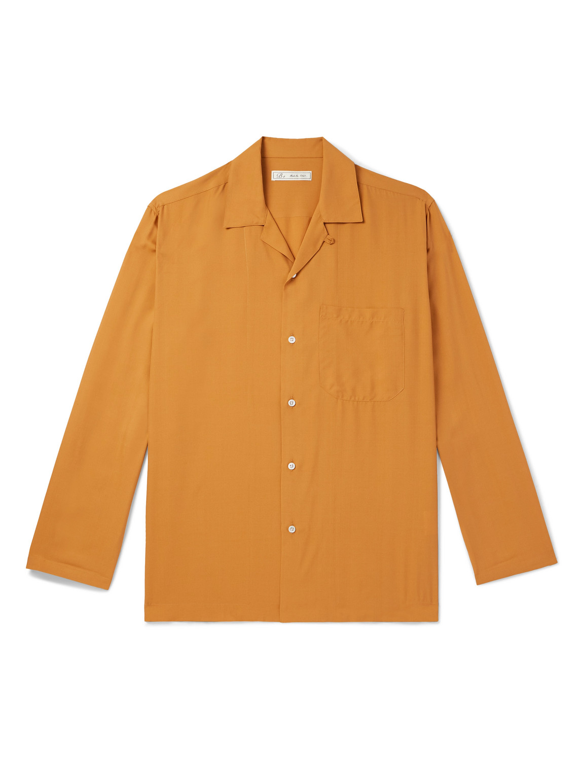 Convertible-Collar Silk-Twill Shirt