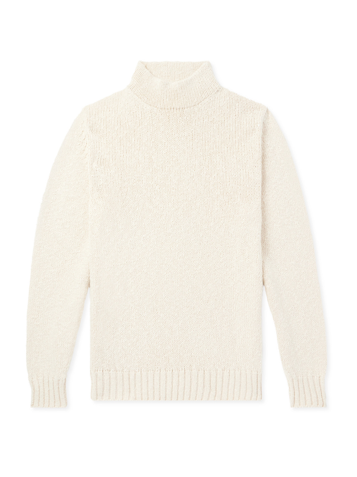 Ribbed Cotton and Cashmere-Blend Rollneck Sweater