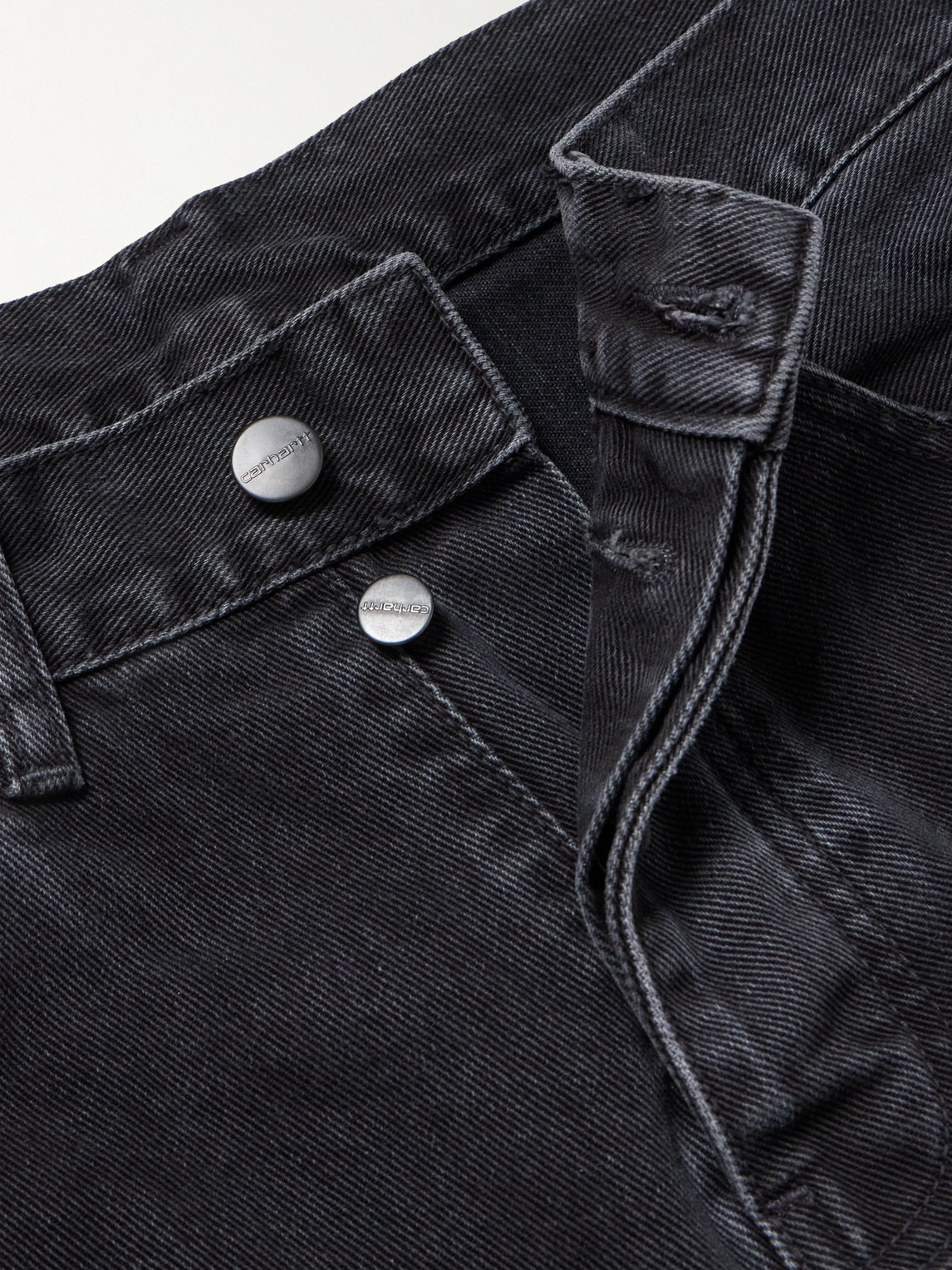 Carhartt Pantalon Newel Black Stone Washed In Black