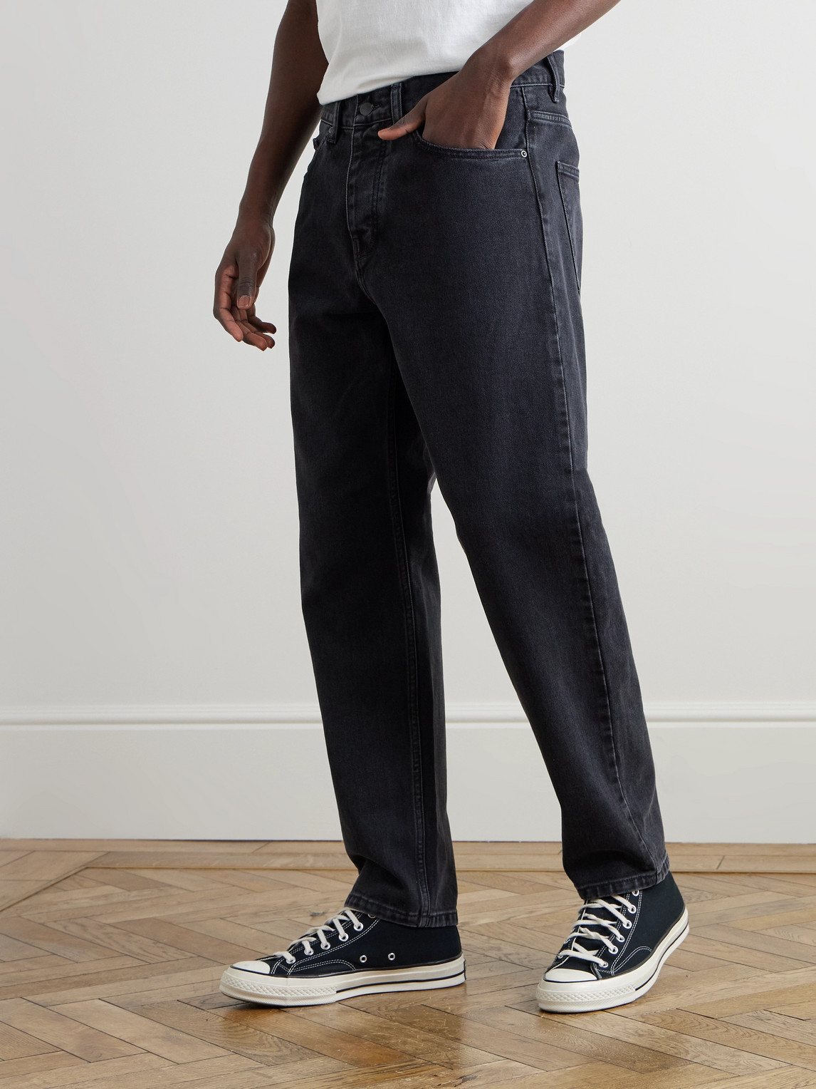 Carhartt Pantalon Newel Black Stone Washed In Black