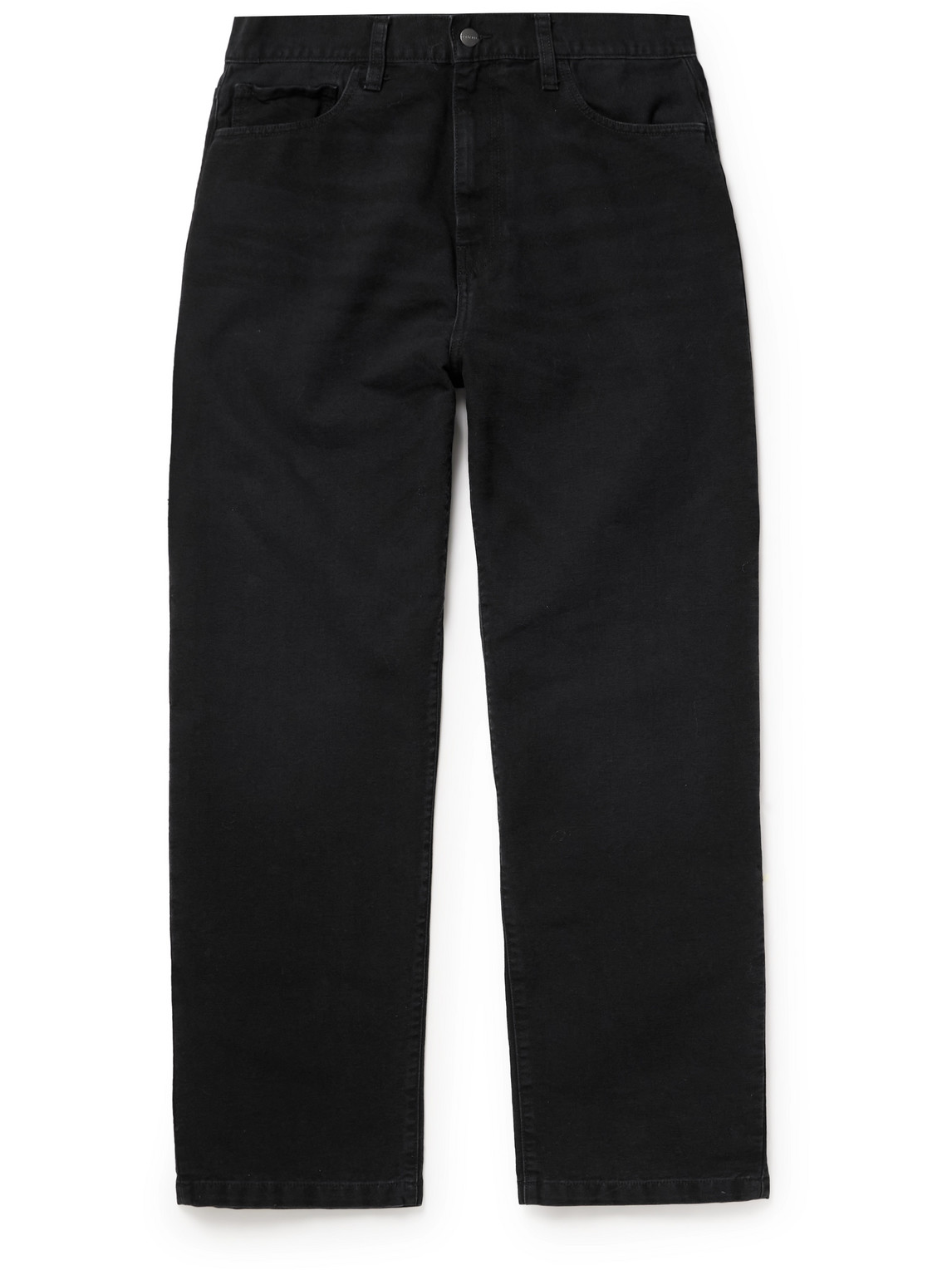 Carhartt Landon Straight-leg Organic Cotton-canvas Trousers In Black