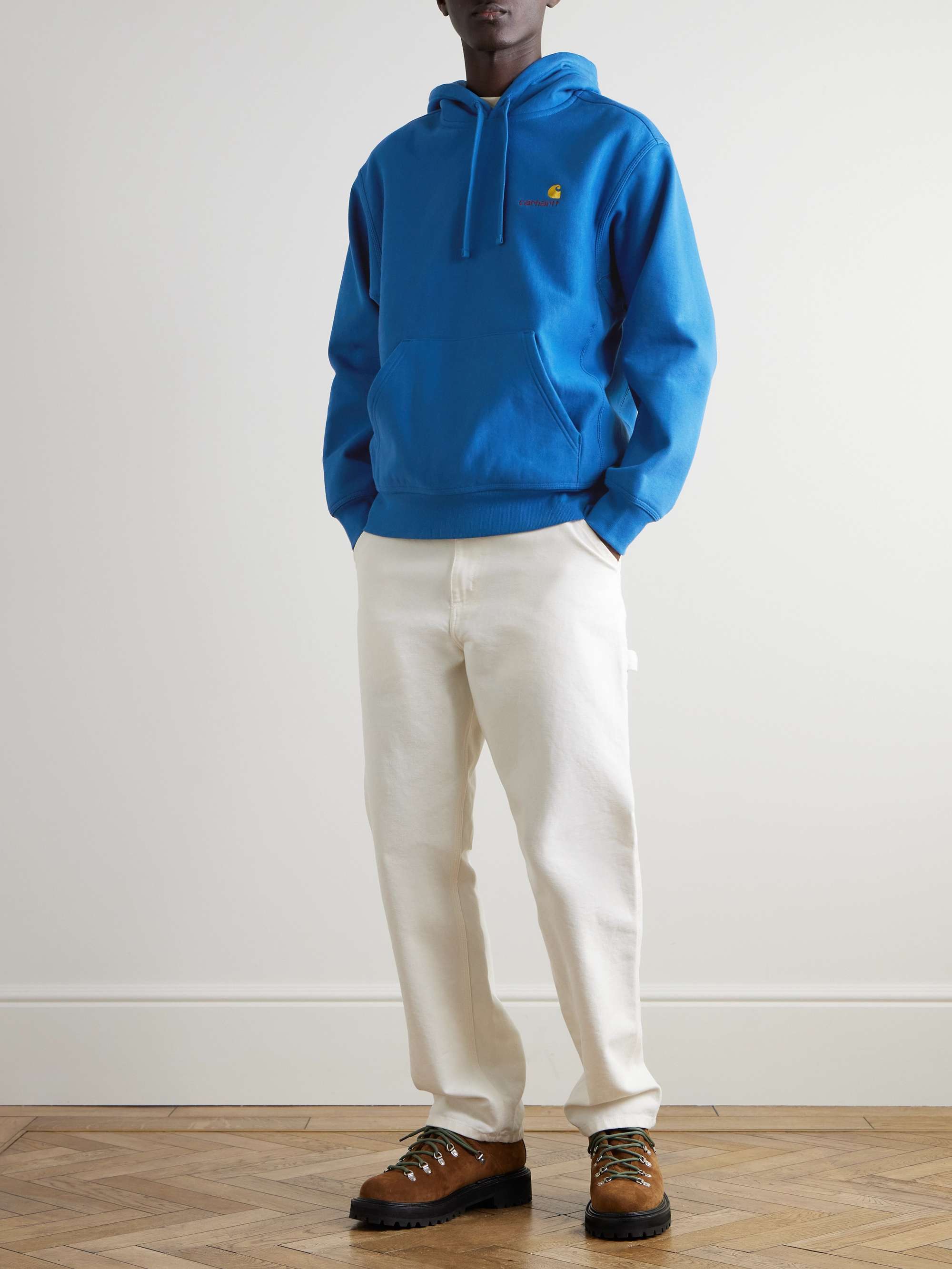 CARHARTT WIP Felpa in jersey di misto cotone con cappuccio e logo ricamato American Script