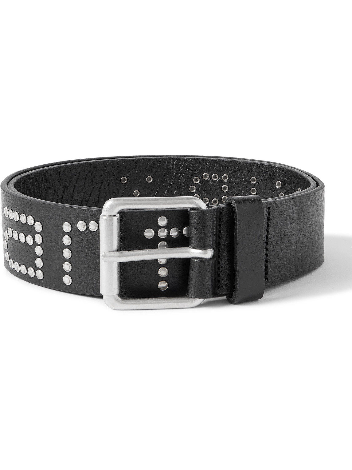 Carhartt Script 4cm Studded Leather Belt In Black