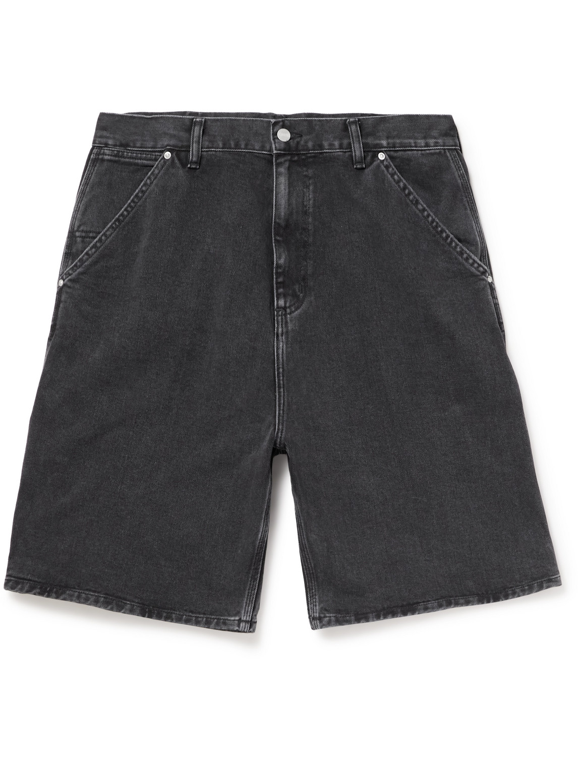 Rivet Wide-Leg Organic Denim Shorts