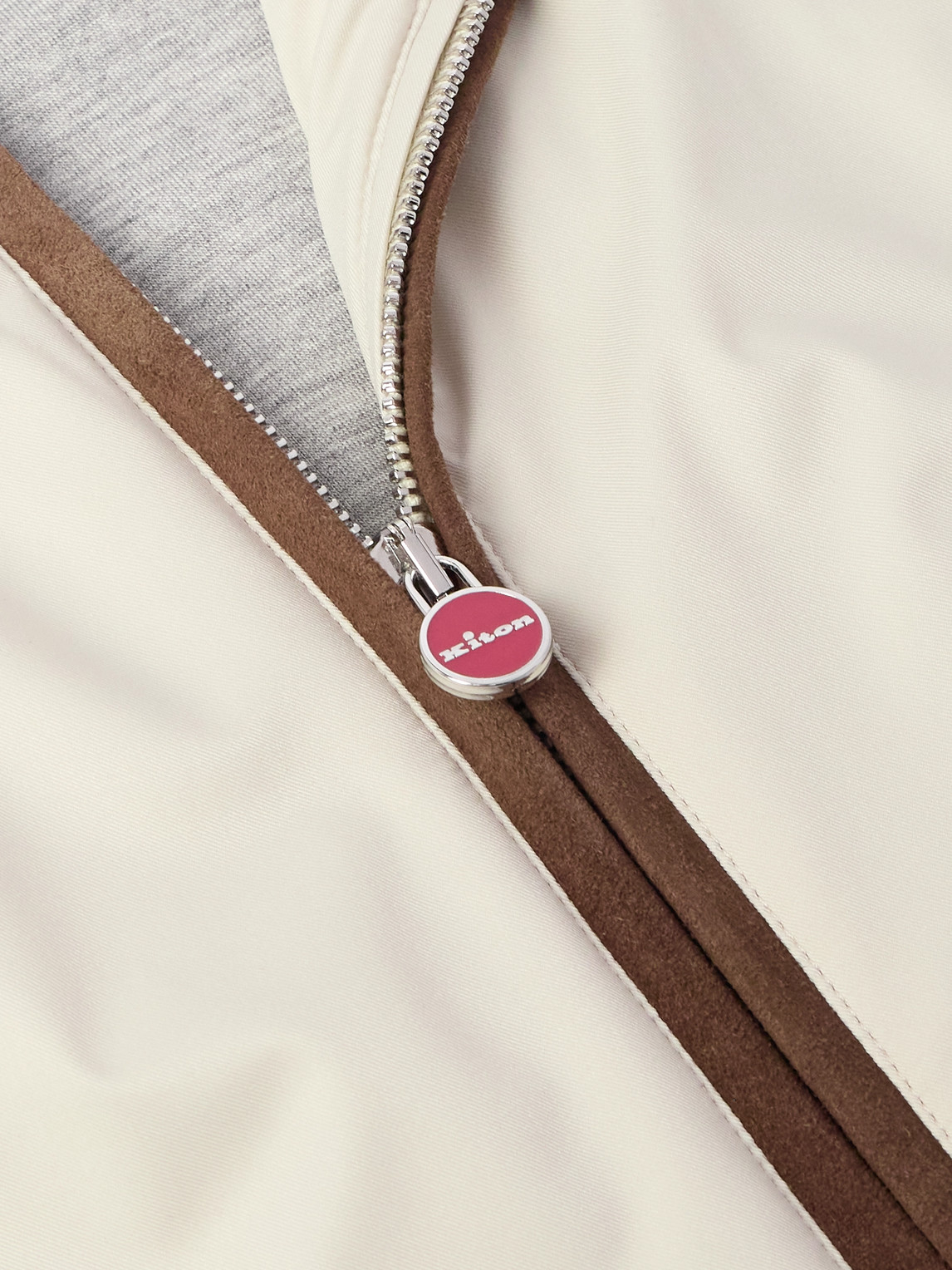 KITON SUEDE-TRIMMED SHELL GILET