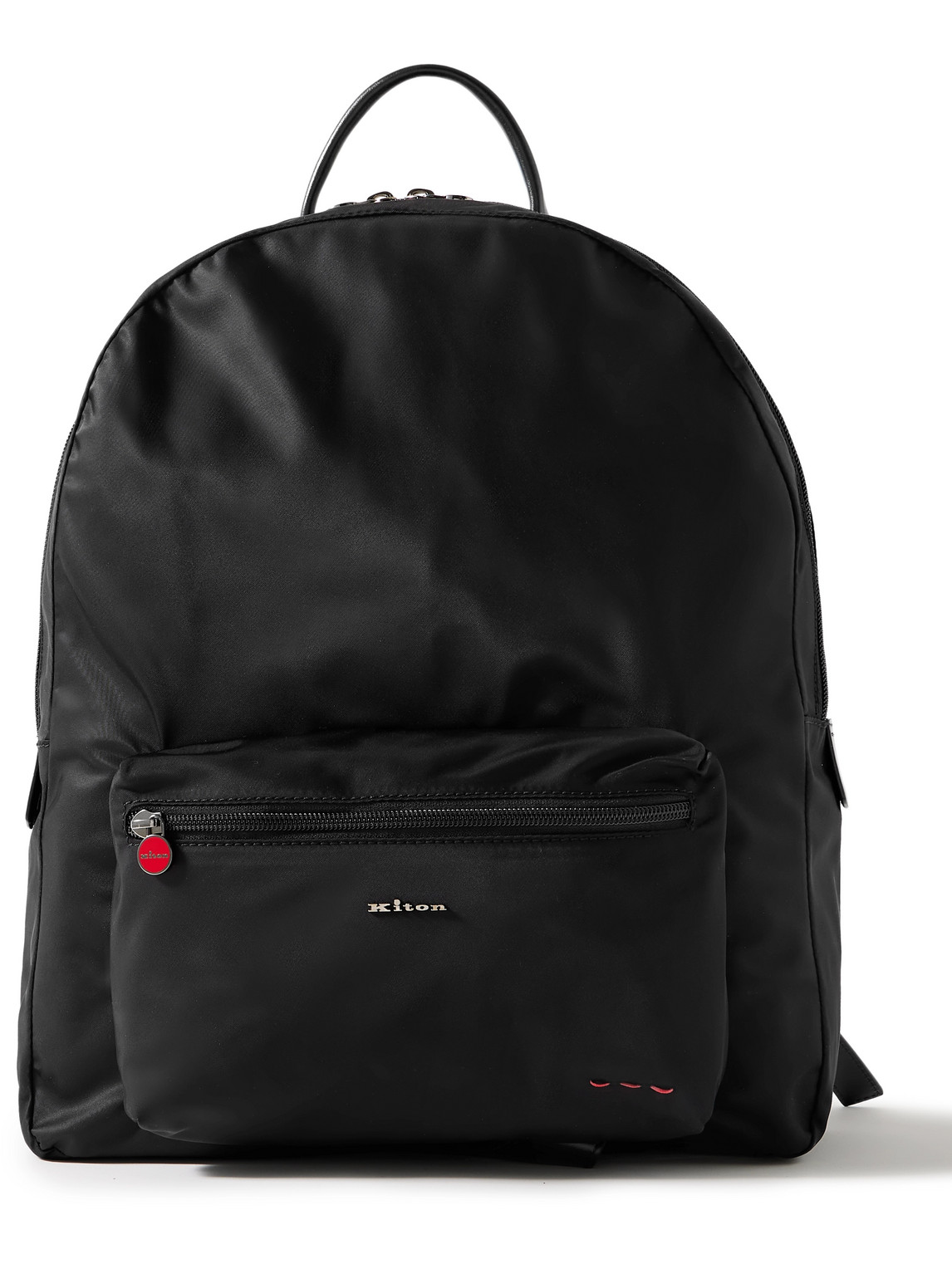 Leather-Trimmed Logo-Embellished Nylon Backpack