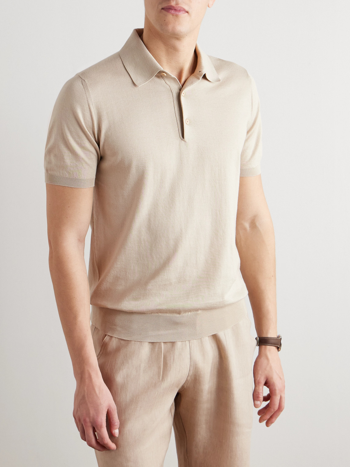 KITON COTTON POLO SHIRT 