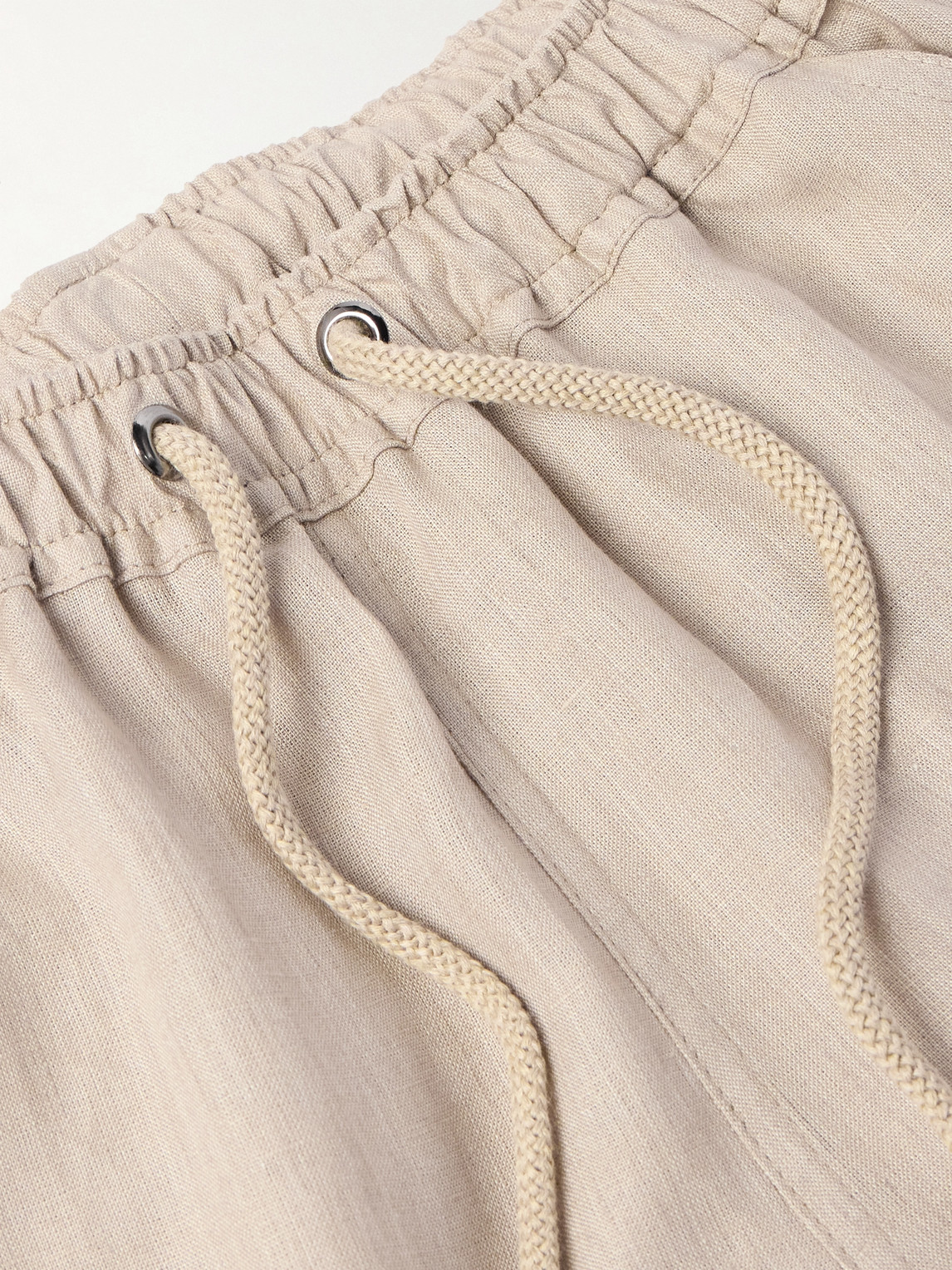 KITON STRAIGHT-LEG LINEN DRAWSTRING SHORTS