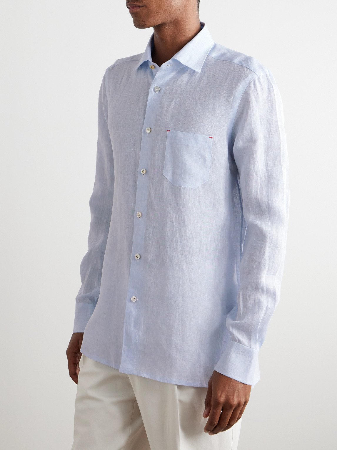 KITON SLIM-FIT LINEN SHIRT