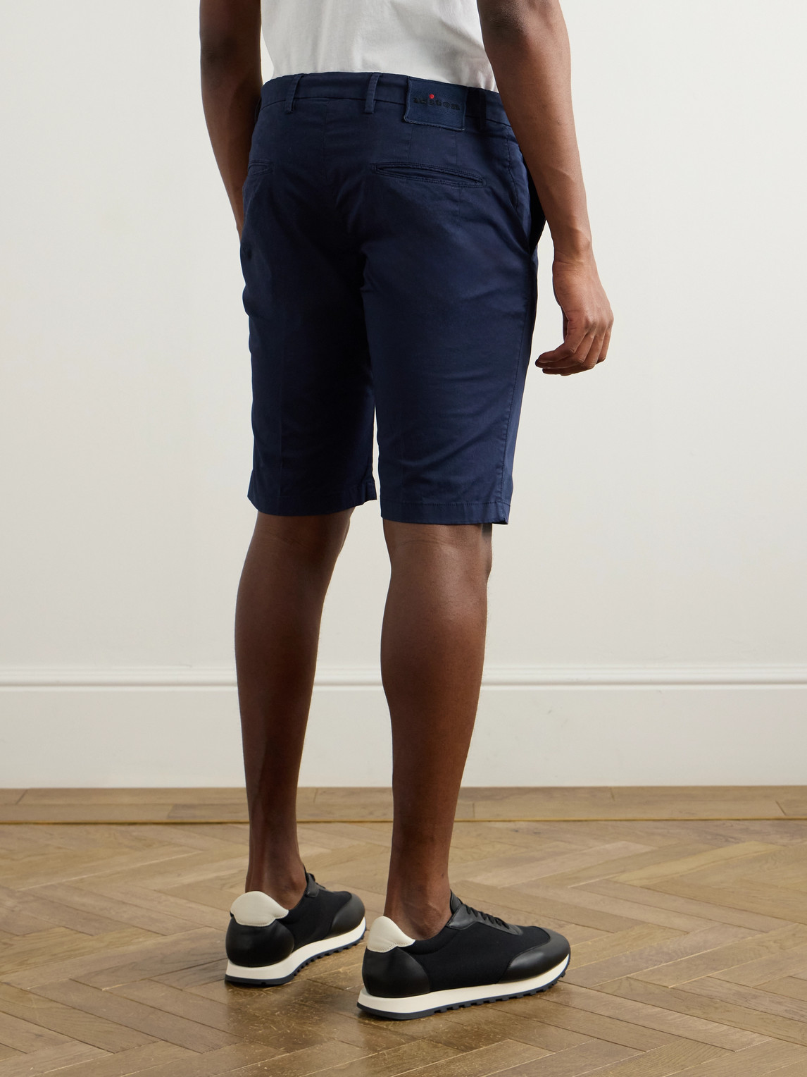 KITON STRAIGHT-LEG STRETCH-COTTON SHORTS