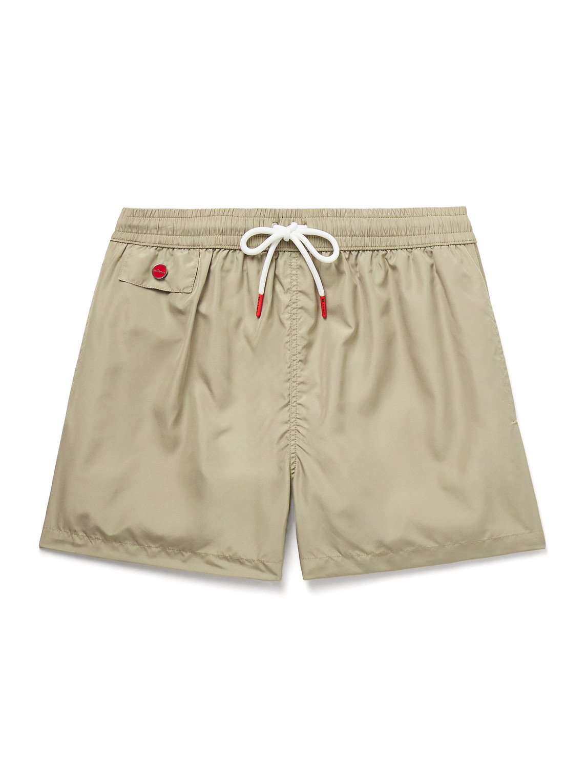 Kiton Straight-leg Mid-length Swim Shorts In Neutrals