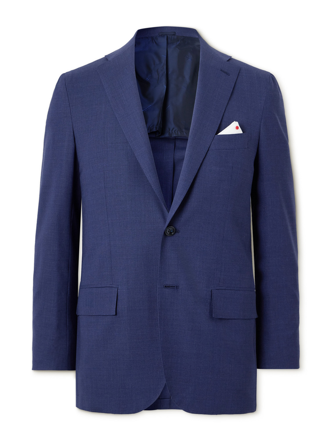 Kiton Virgin Wool Suit Jacket In Blue