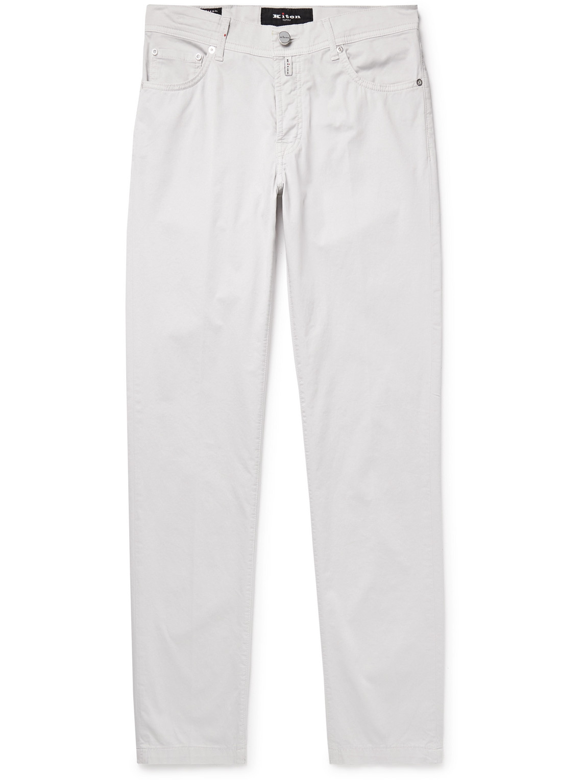 Kiton Slim-fit Cotton-blend Trousers In Unknown