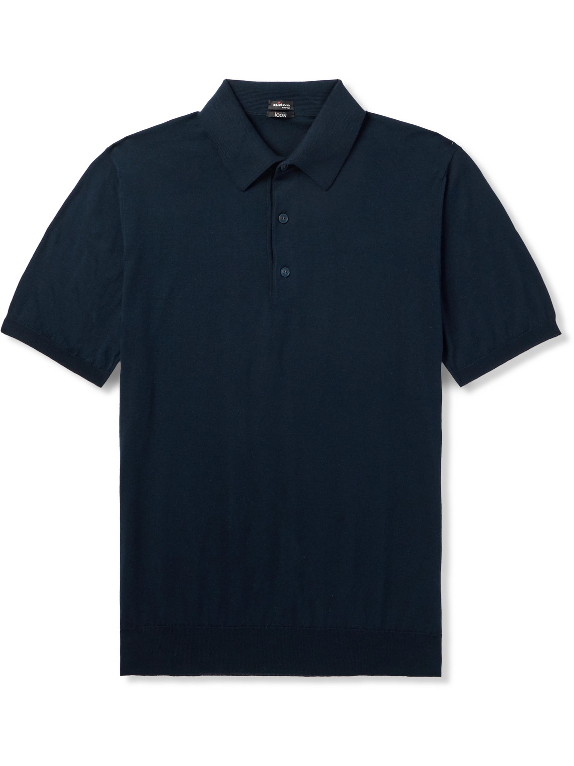 Kiton Cotton Polo Shirt In Blue