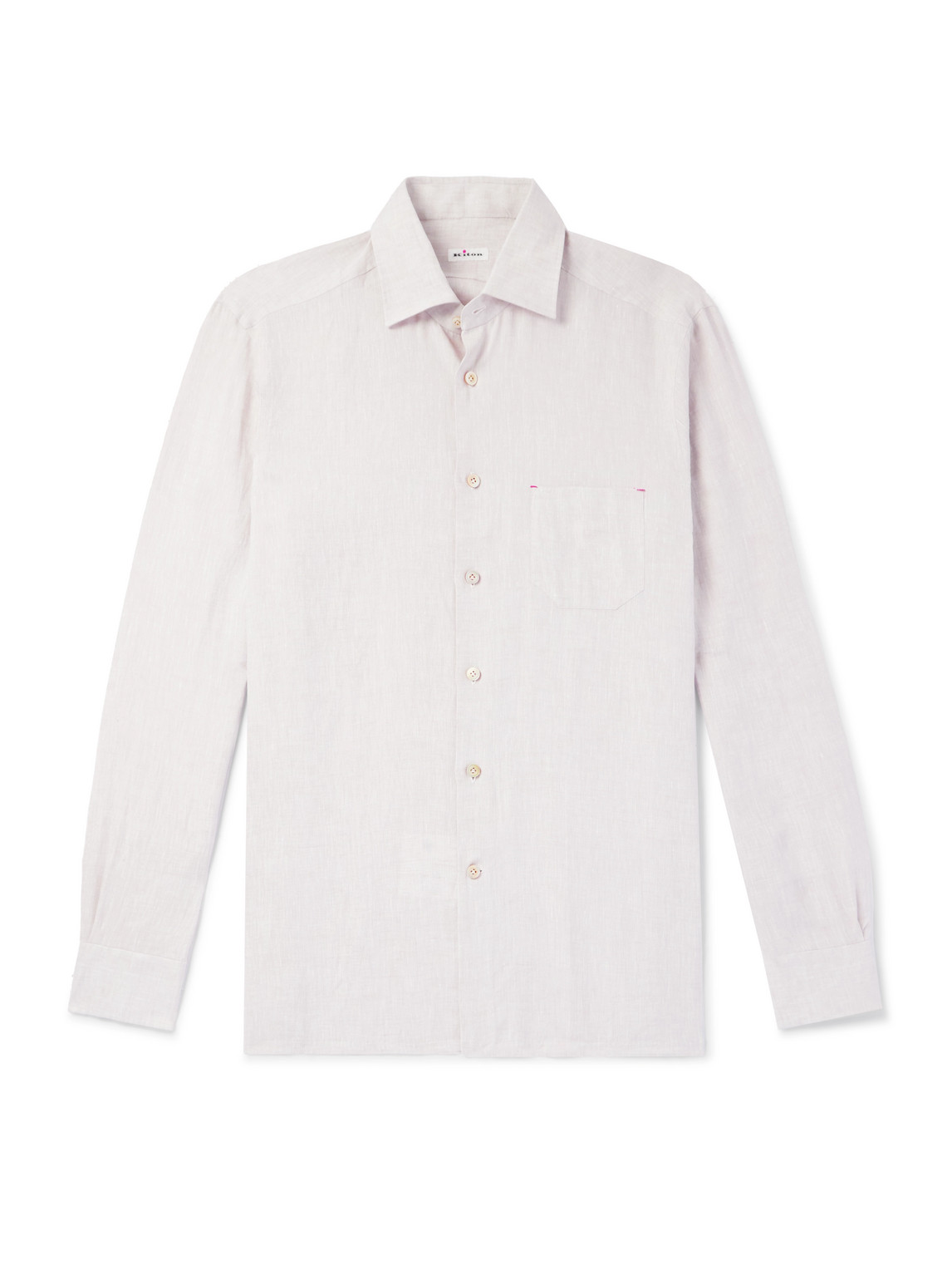 Kiton Linen Shirt In Neutrals