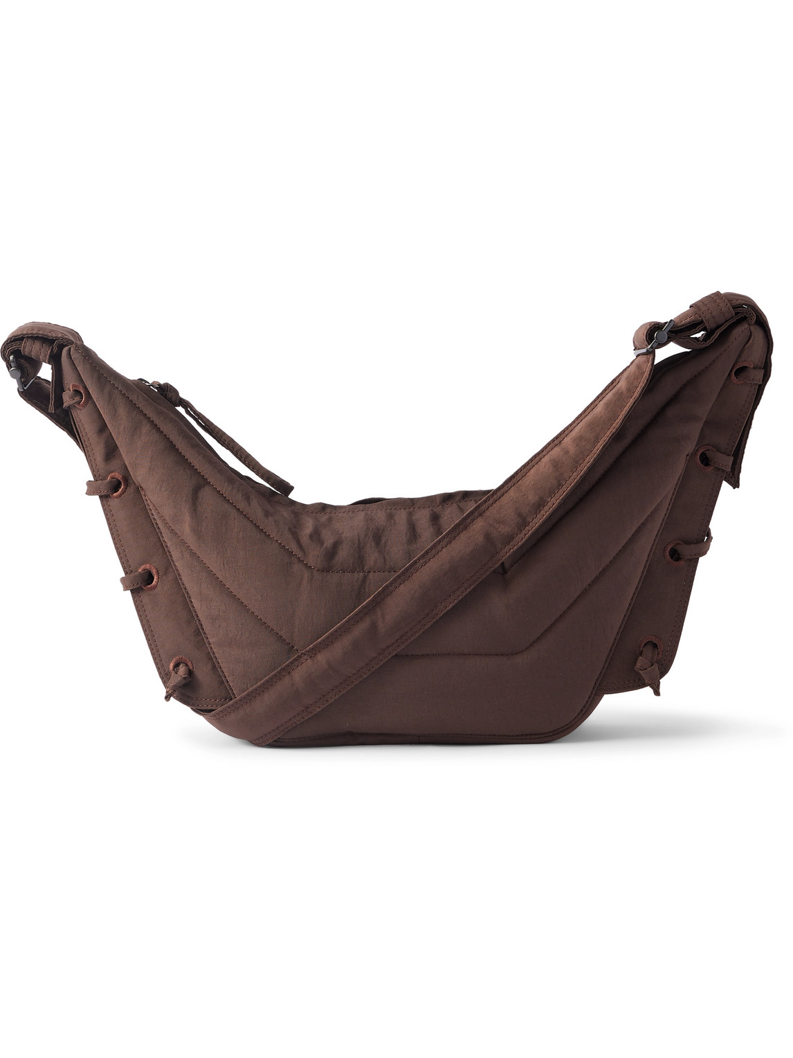 Lemaire Soft Game Small Nylon-canvas Messenger Bag In Brown