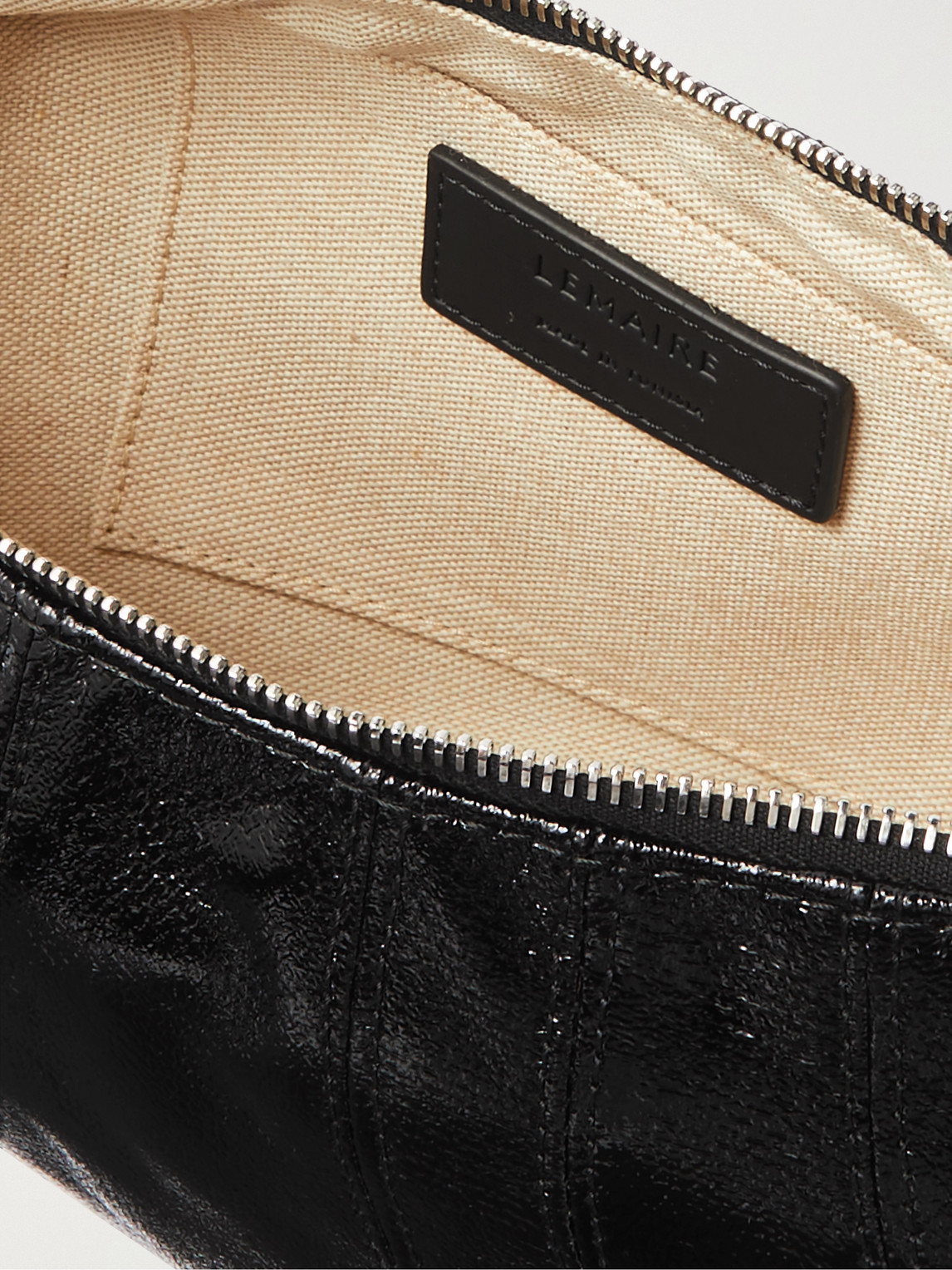 Lemaire Croissant Small Coated-cotton Messenger Bag In Black