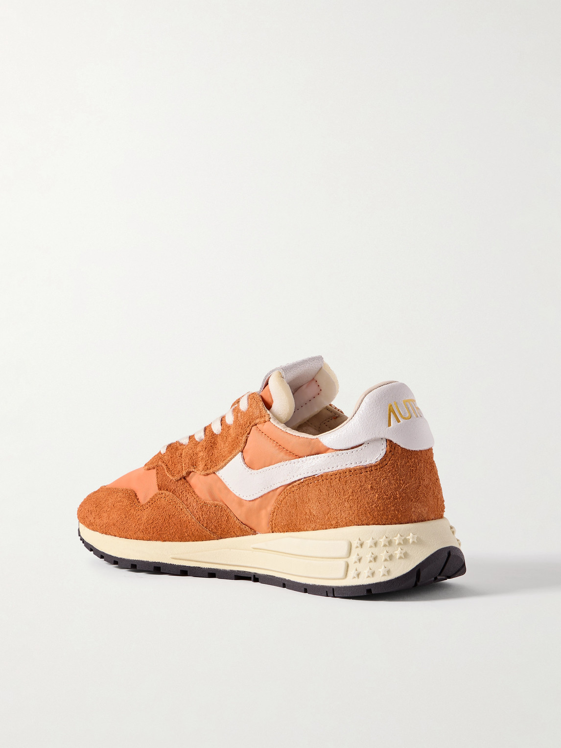 Autry Reelwind Low Suede And Shell Sneakers In Orange