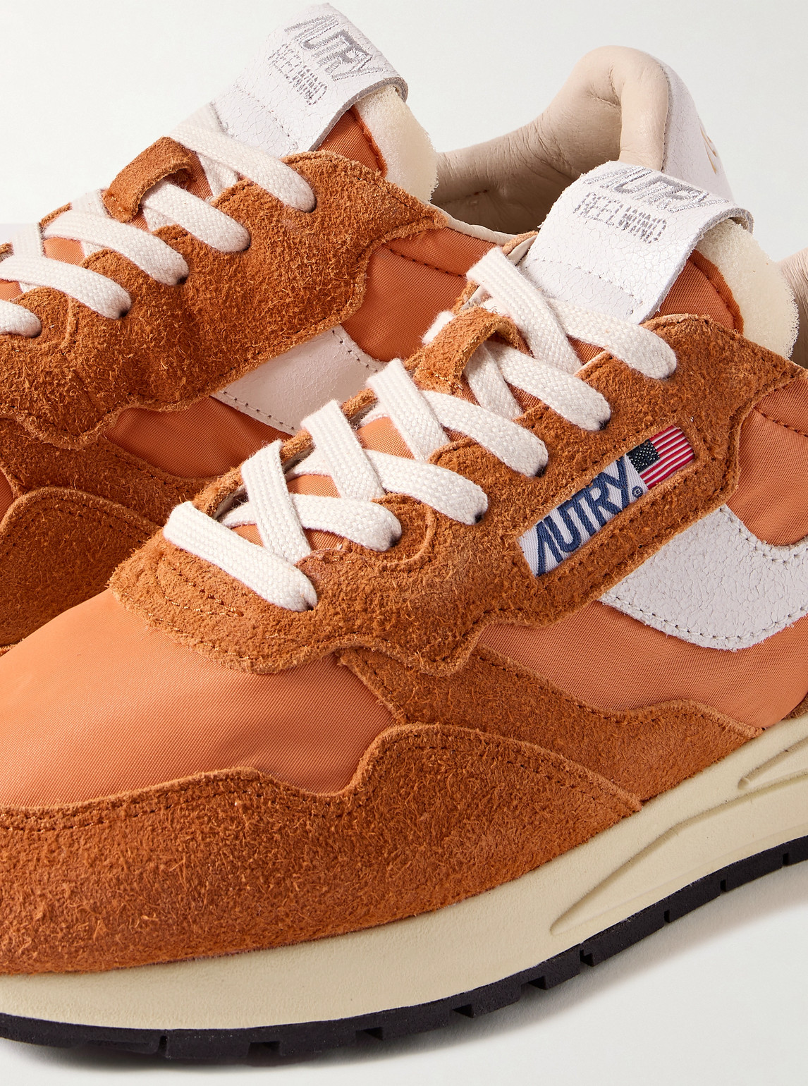 Autry Reelwind Low Suede And Shell Sneakers In Orange