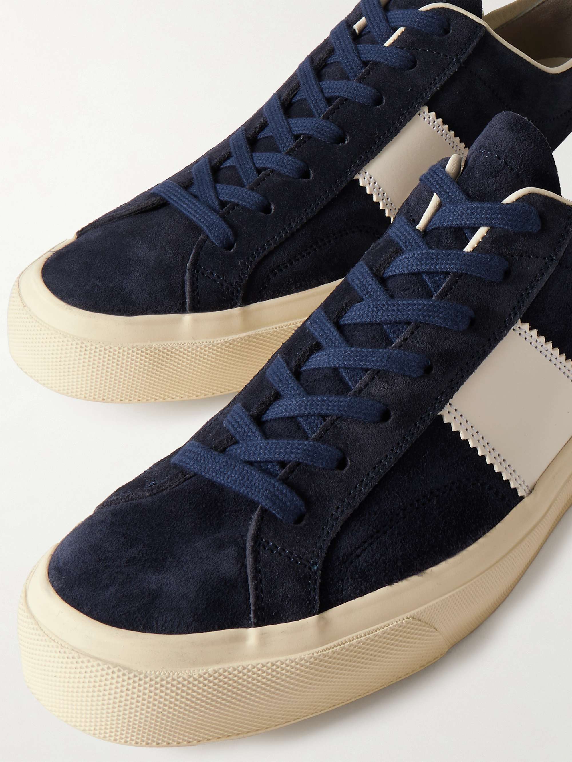 TOM FORD Cambridge Leather-Trimmed Suede Sneakers