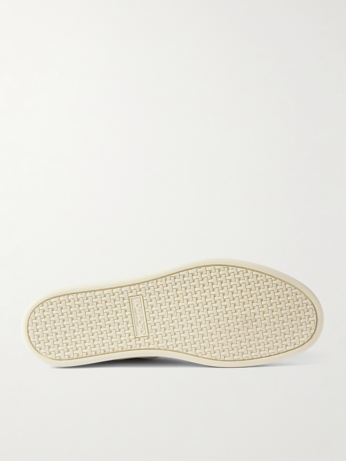 Tom Ford Leather Warwick Sneakers Rubber Sole Perforated Detailing In Neutrals