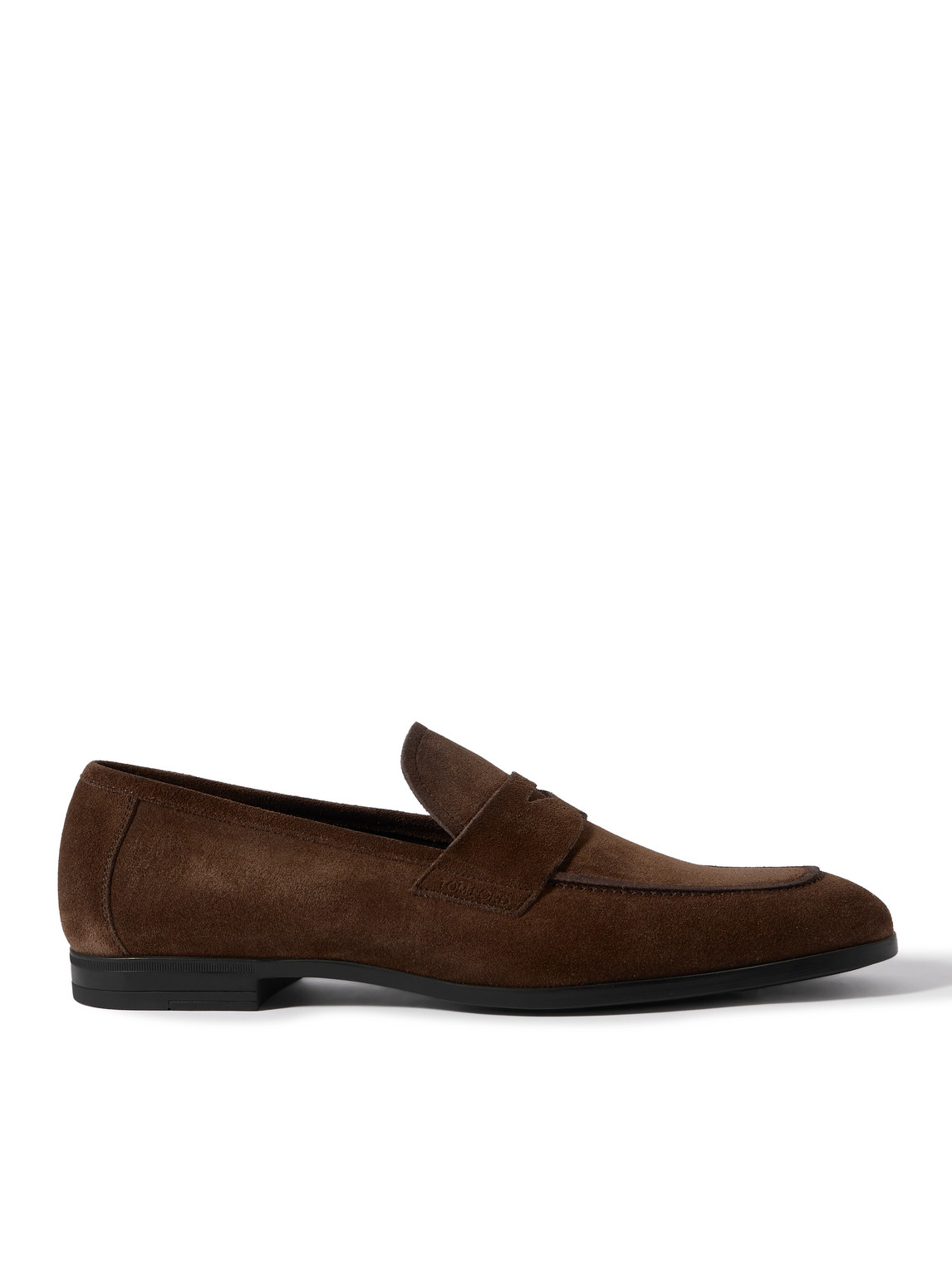 Tom Ford Sean Suede Penny Loafers In Brown