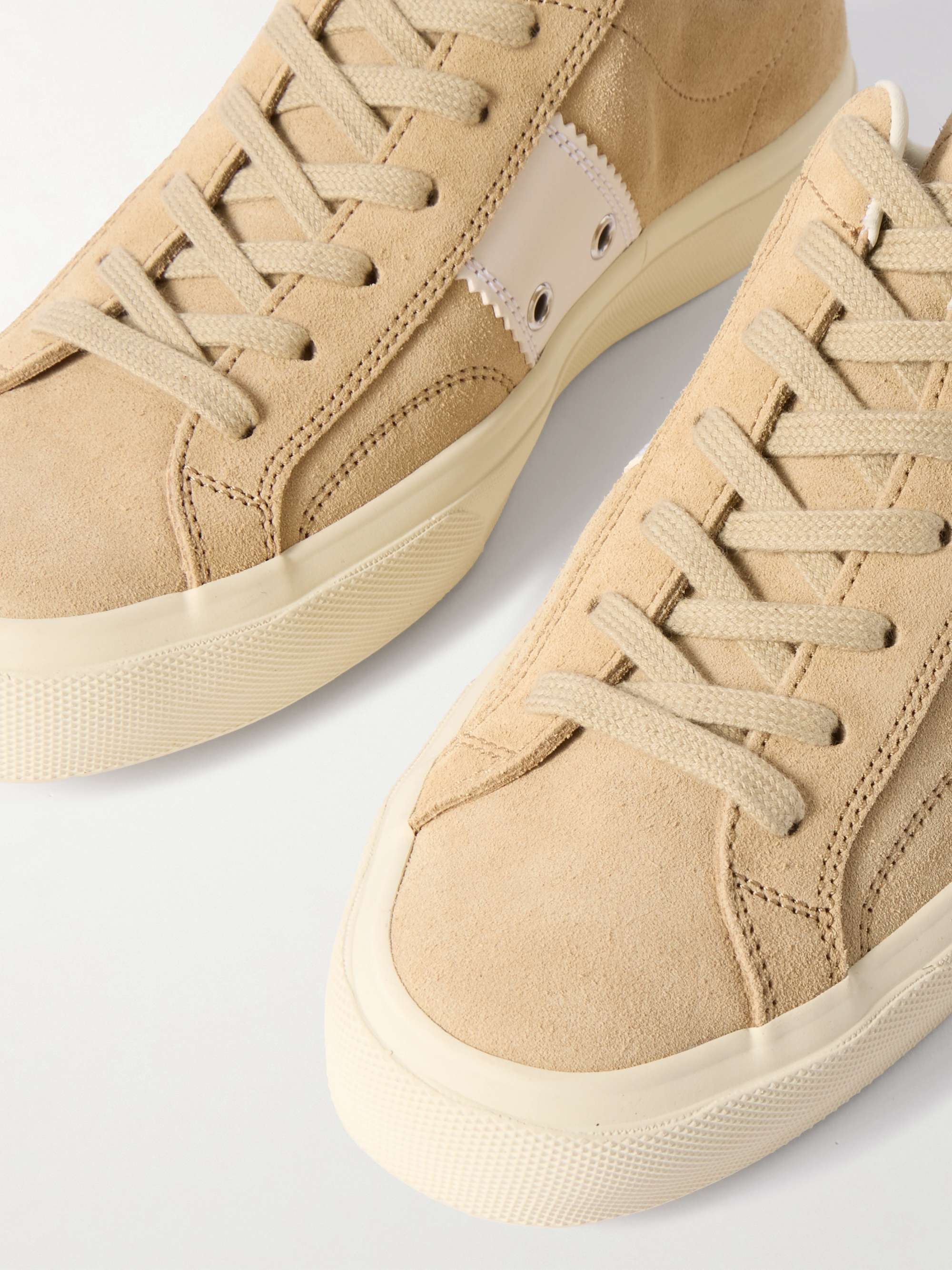 TOM FORD Cambridge Leather-Trimmed Suede Sneakers