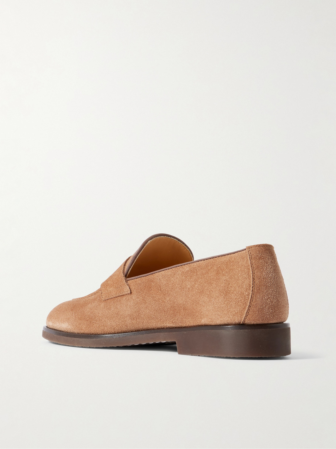Brunello Cucinelli Suede Penny Loafer In Brown