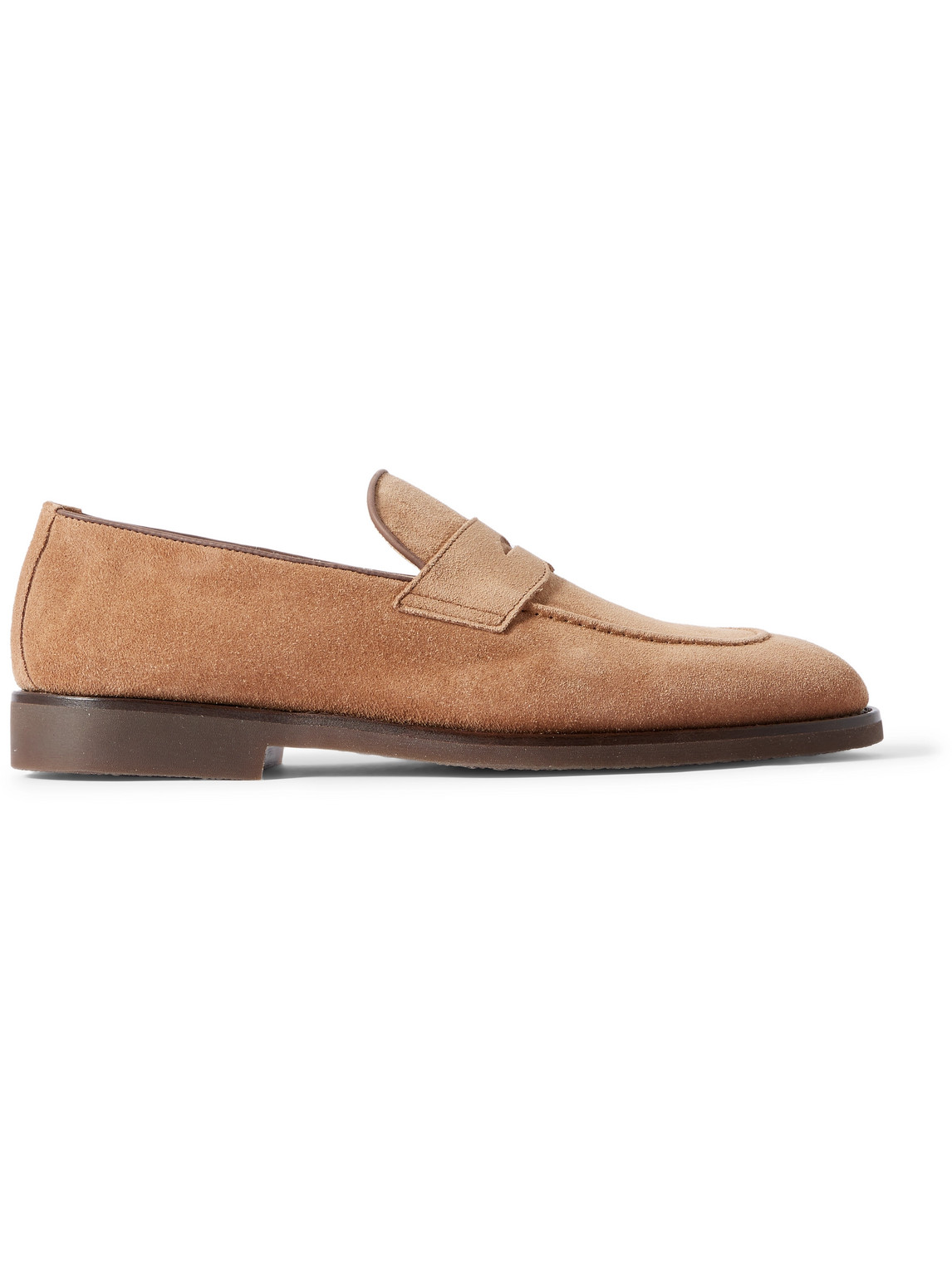 Brunello Cucinelli Suede Penny Loafer In Brown