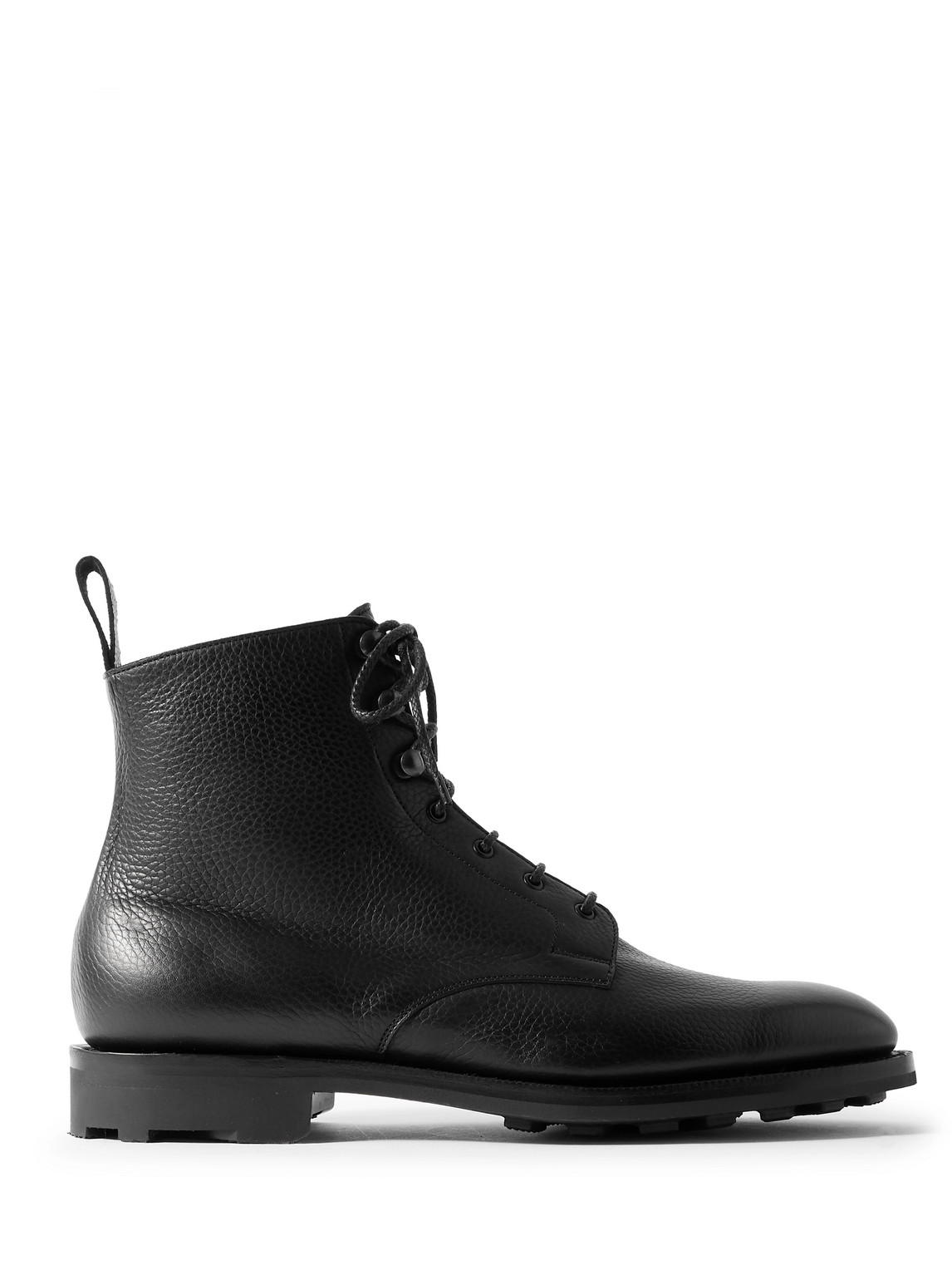 Edward Green Ardmore Full-grain Leather Derby Boots In Black