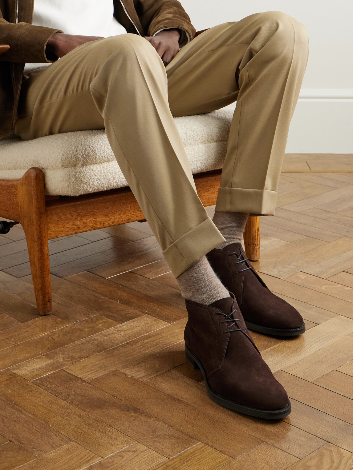 EDWARD GREEN SHANKLIN SUEDE CHUKKA BOOTS