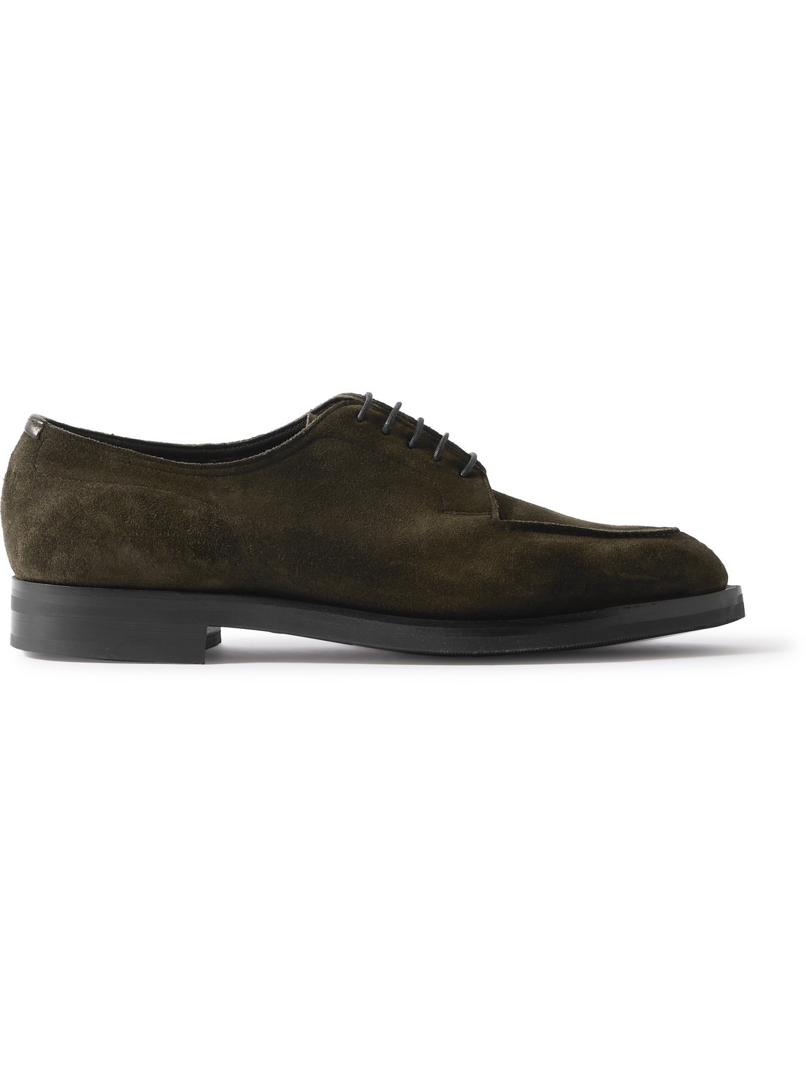 Edward Green Dover Suede Derby Shoes In Green