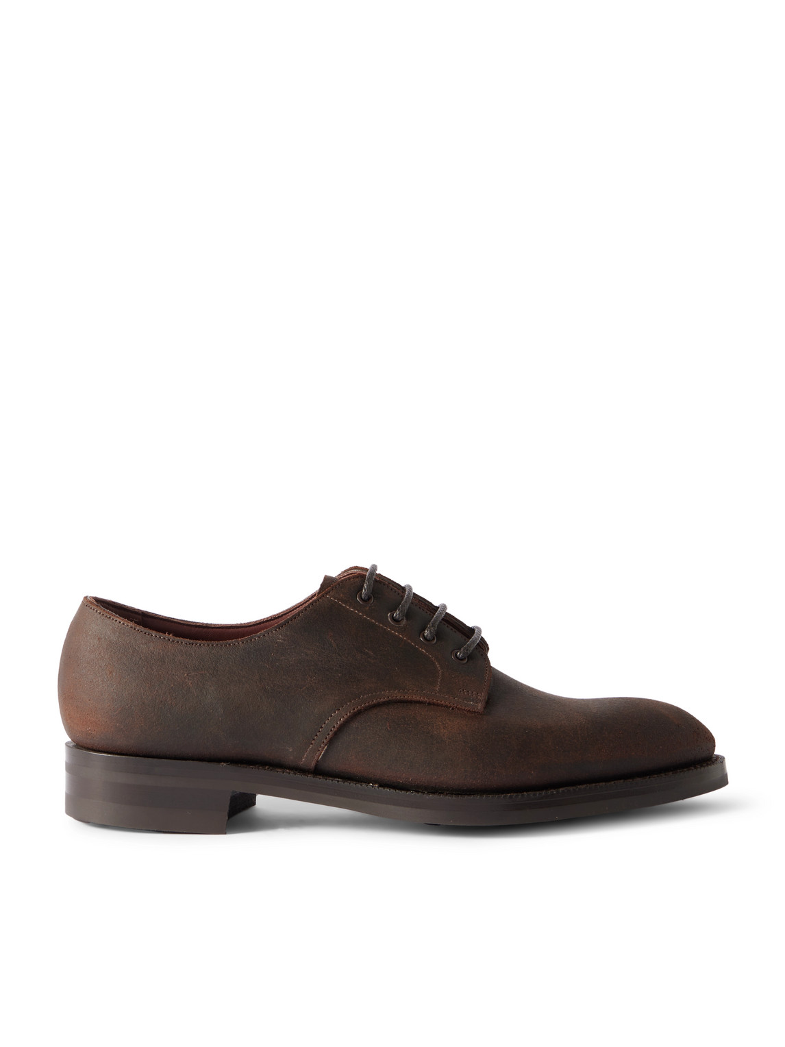 Edward Green Leith Suede Derby Shoes In Brown