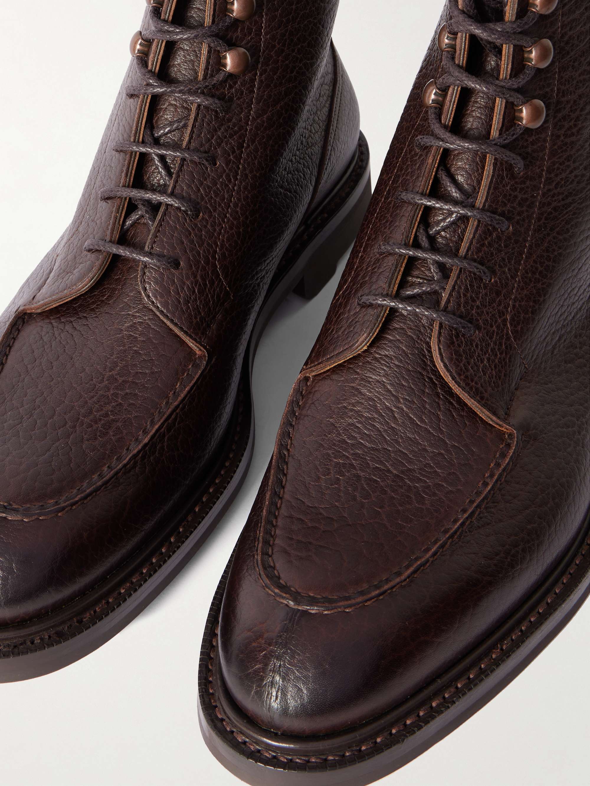 EDWARD GREEN Cranleigh Shearling-Lined Full-Grain Leather Boots