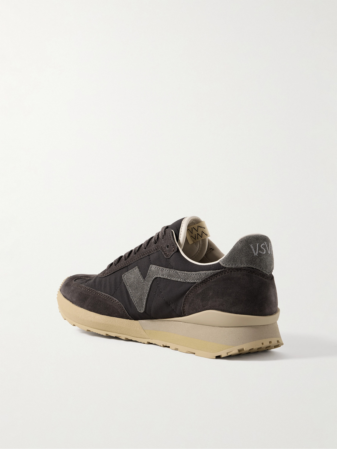 Visvim Fkt Runner Suede-trimmed Canvas Sneakers In Black