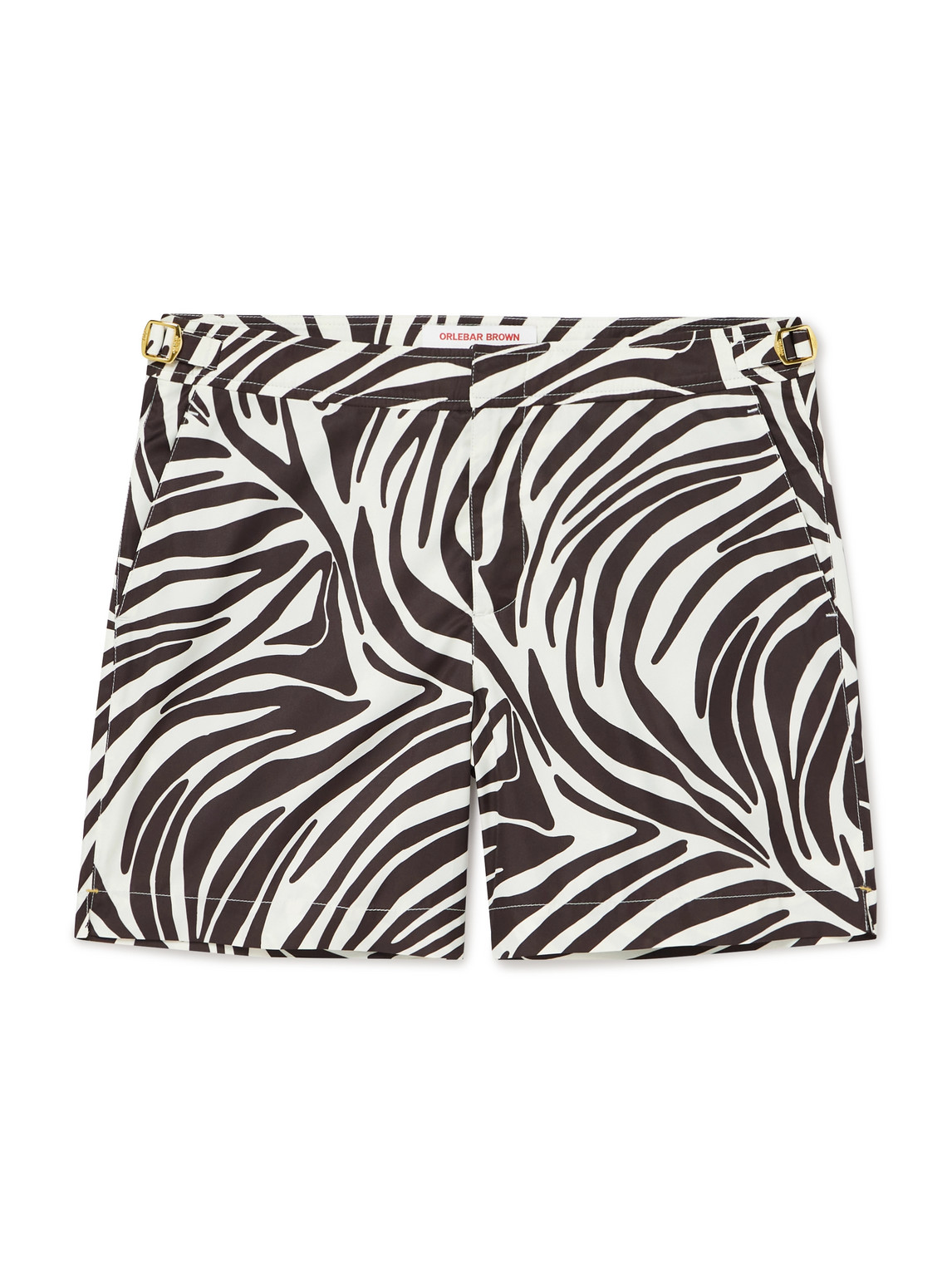 Orlebar Brown 007 Bulldog Straight-leg Zebra-print Recycled Swim Shorts In Animal Print
