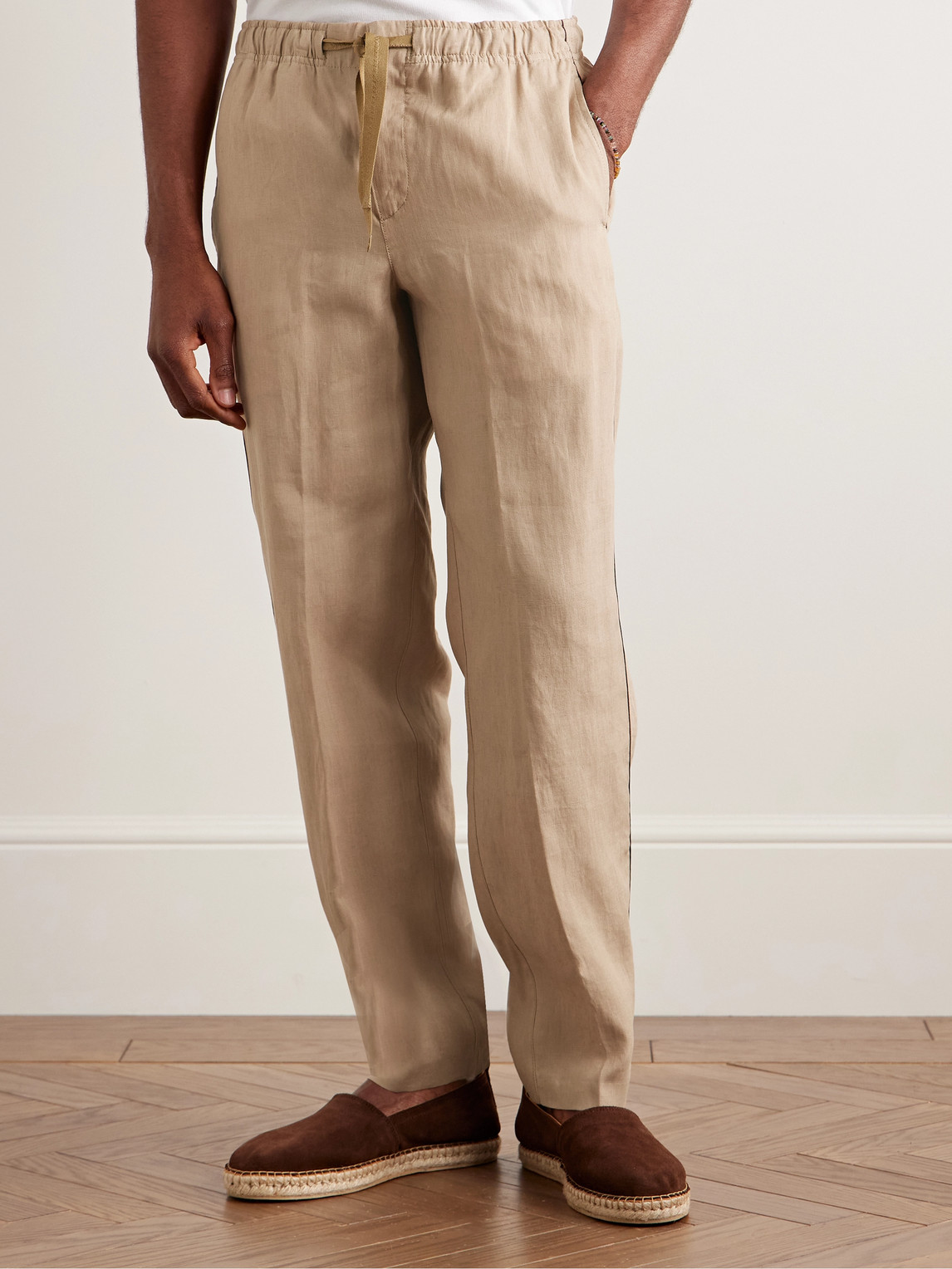 ORLEBAR BROWN ALEX TAPERED LINEN DRAWSTRING TROUSERS