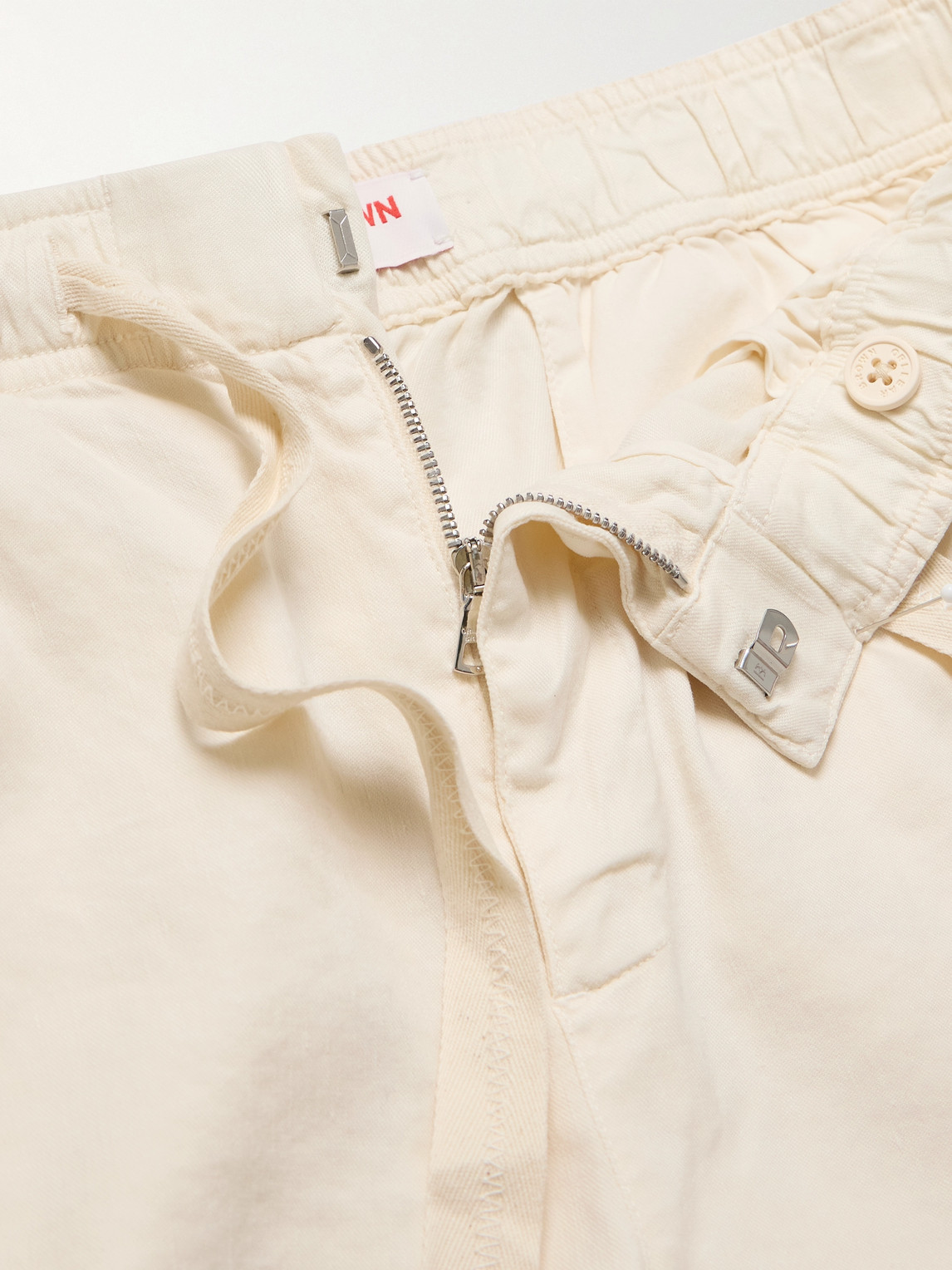 Orlebar Brown Alex Tapered Stretch Linen And Lyocell-blend Drawstring Trousers In Neutrals