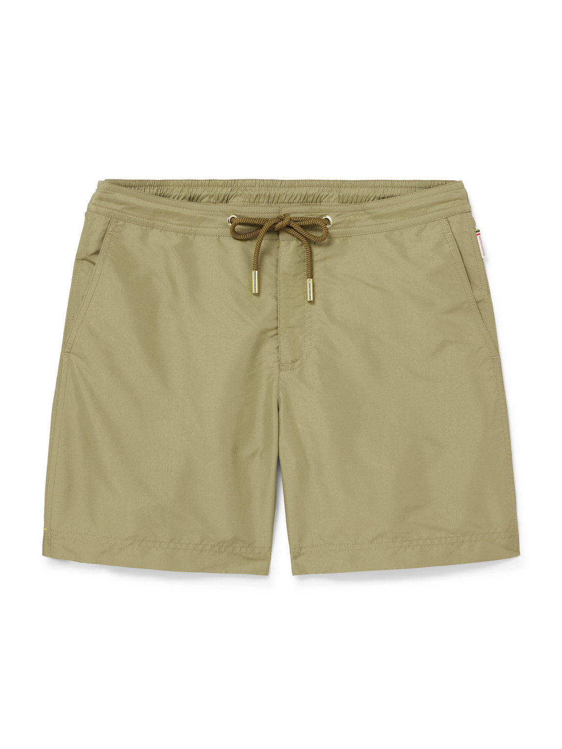 Orlebar Brown Bulldog Slim-fit Mid-length Recycled Swim Shorts In Green
