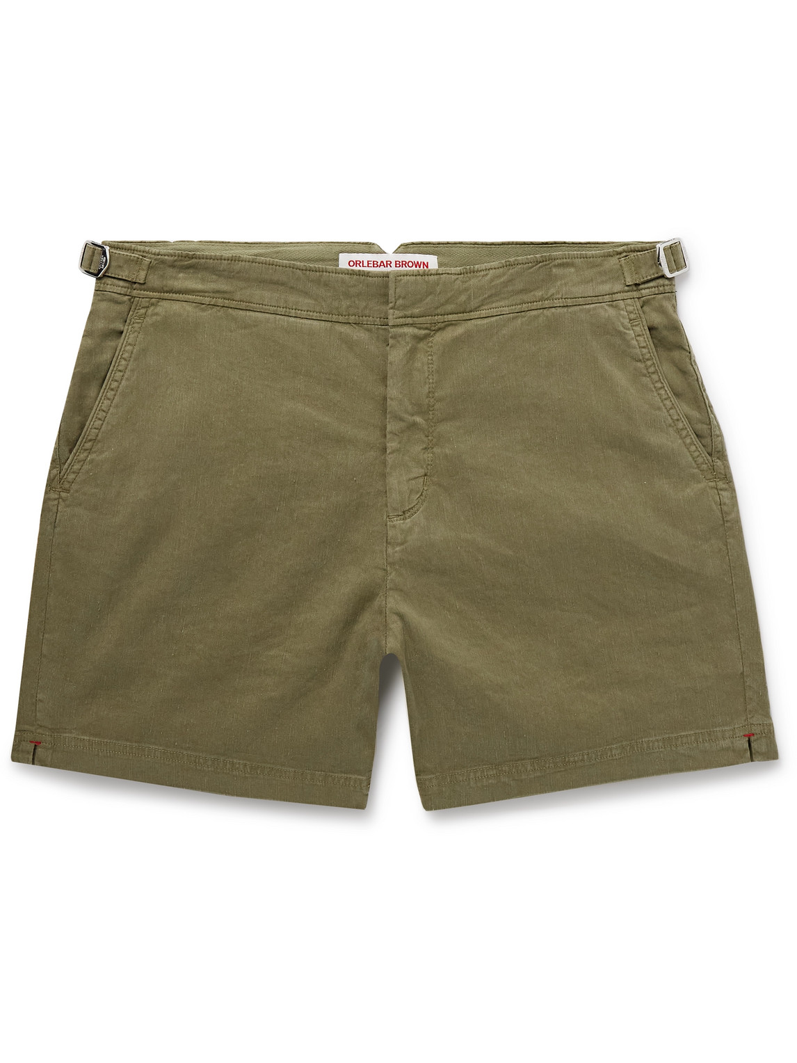 Orlebar Brown Bulldog Slim-fit Straight-leg Stretch Linen And Lyocell-blend Shorts In Green