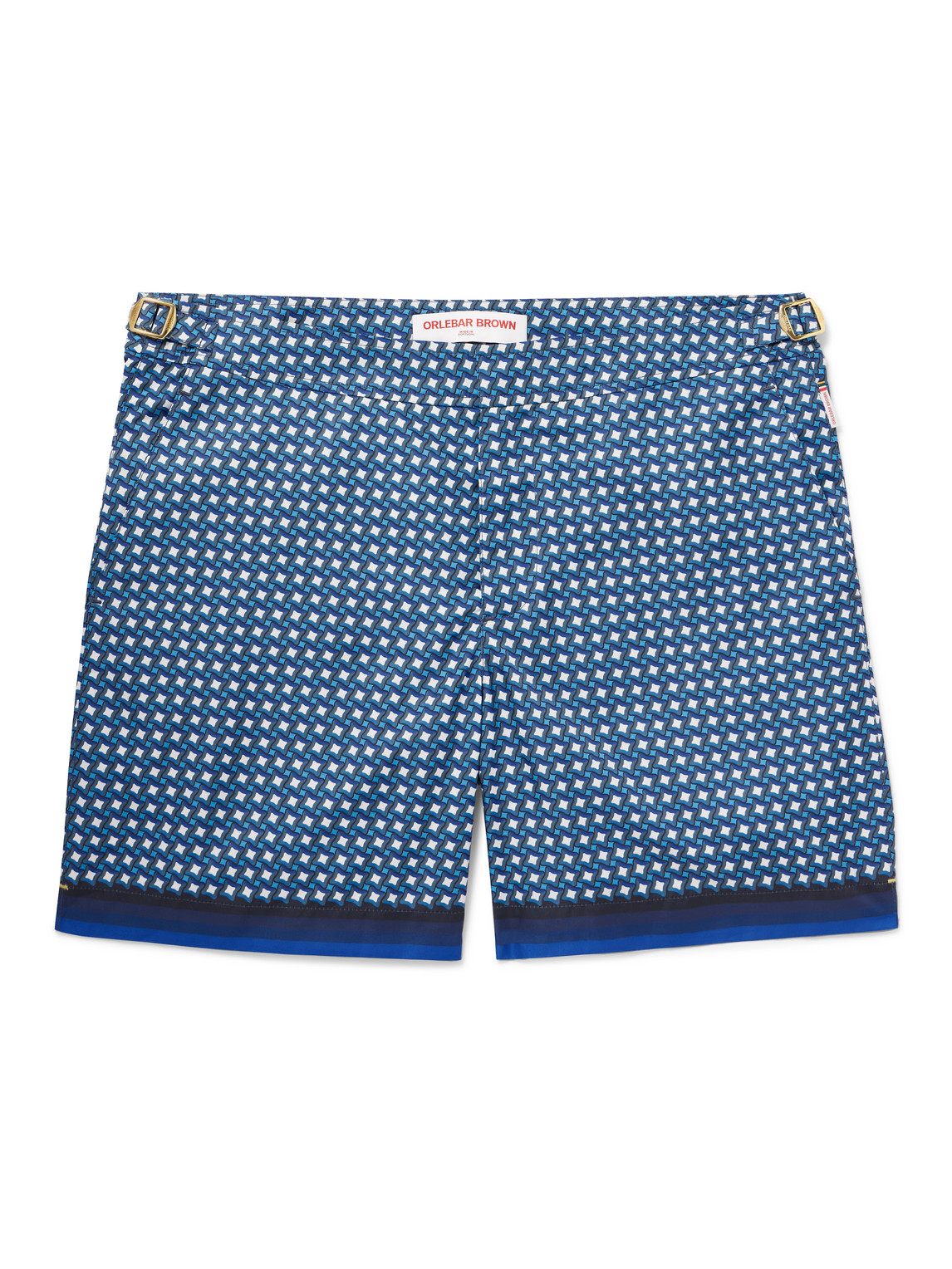 Orlebar Brown Bulldog Printed Swim Trunks In Blue