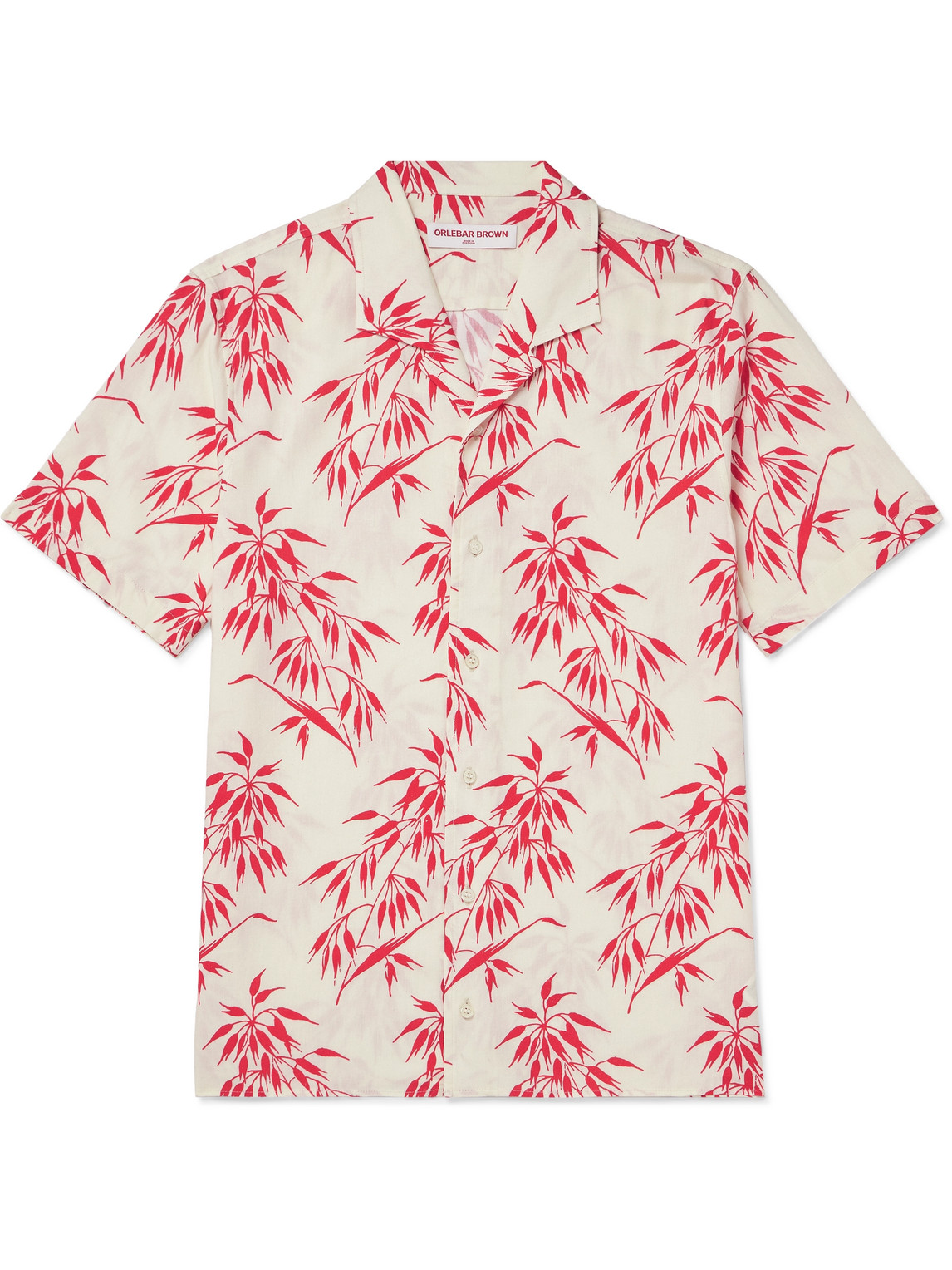 Orlebar Brown Hibbert Camp-collar Floral-print Linen Shirt In Red