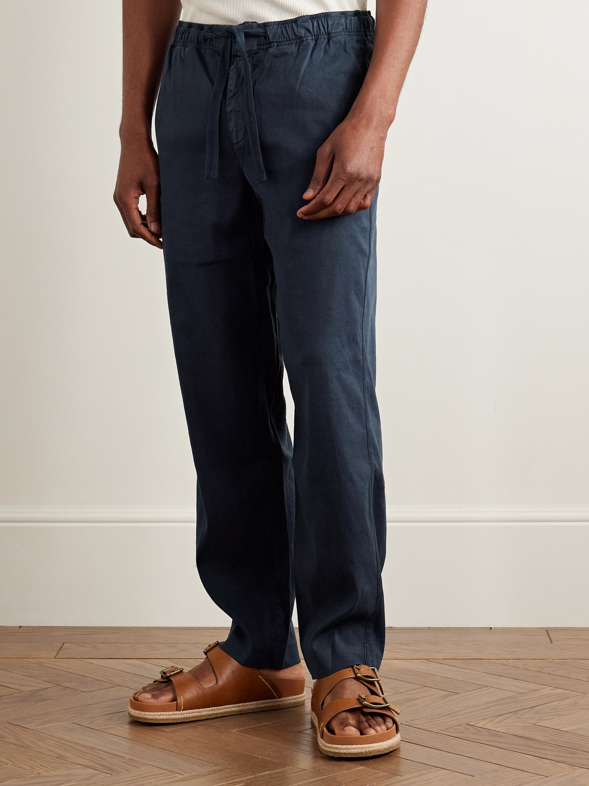 ORLEBAR BROWN ALEX SLIM-FIT STRETCH LINEN AND LYOCELL-BLEND DRAWSTRING TROUSERS
